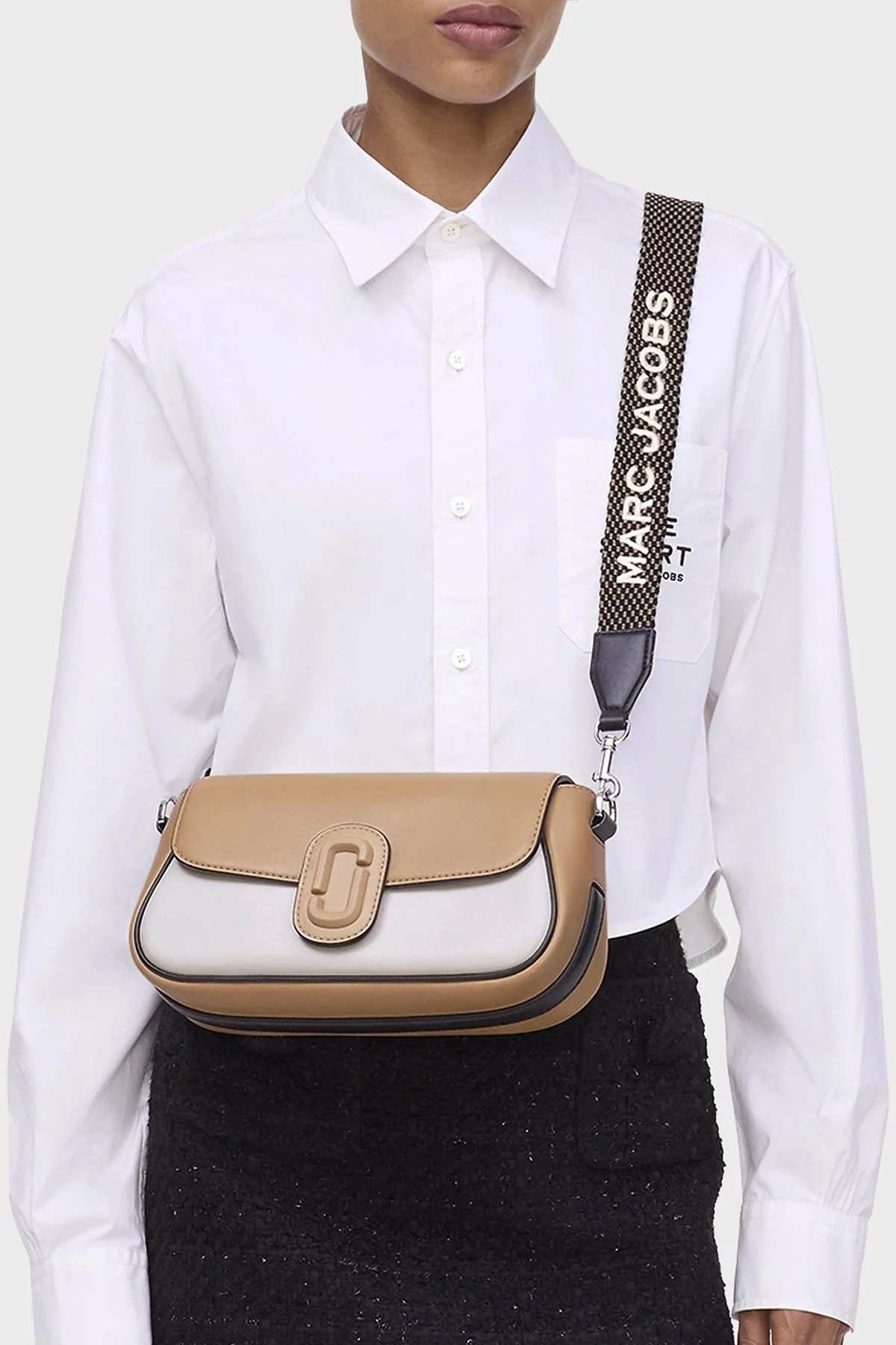 Marc Jacobs Large Hakiki Deri Logolu Çıkarılabilir Çift Askılı Bayan Çanta 2S5HSH022H02 233 CAMEL - 8