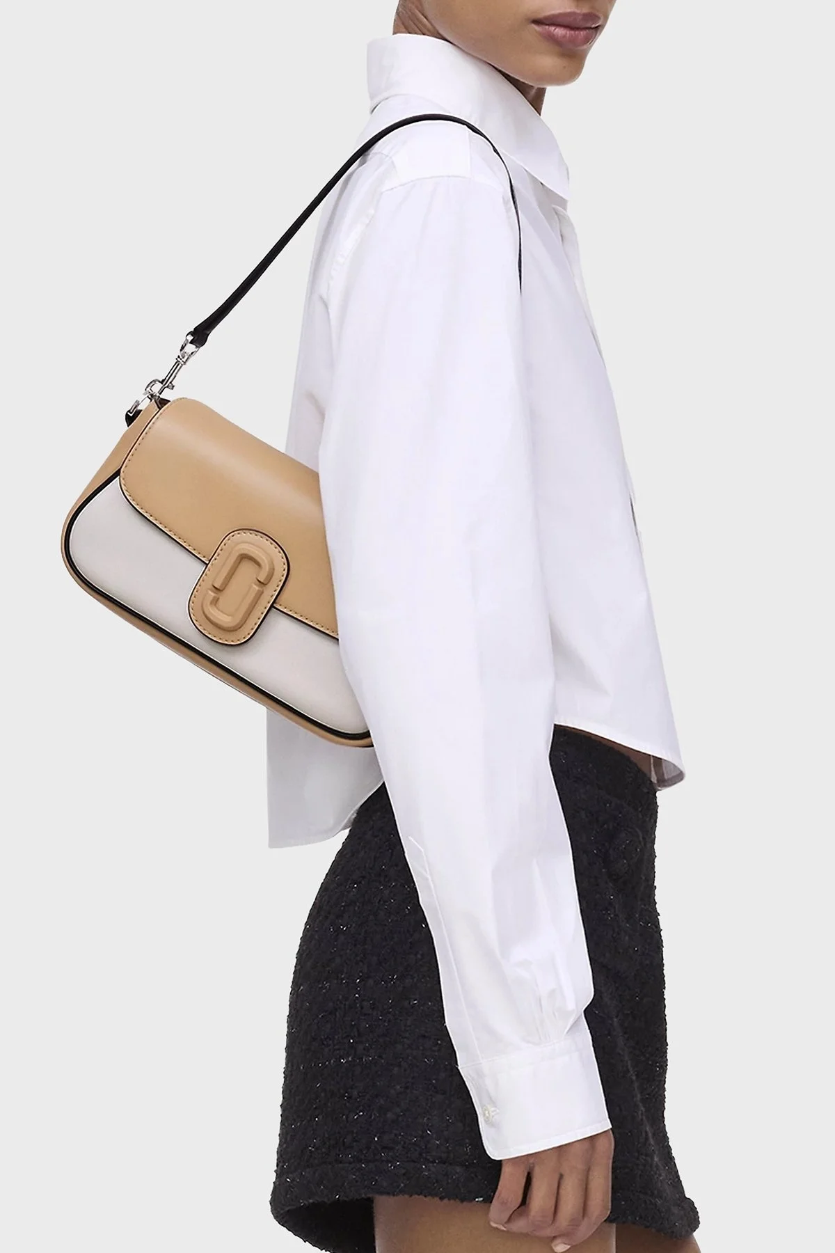 Marc Jacobs Large Hakiki Deri Logolu Çıkarılabilir Çift Askılı Bayan Çanta 2S5HSH022H02 233 CAMEL - 9