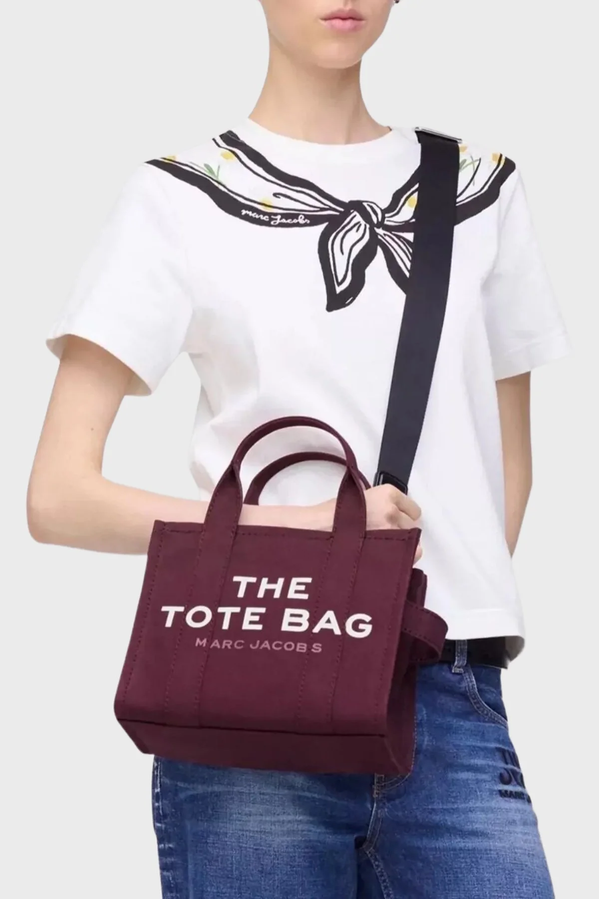 Marc Jacobs Logolu Çıkarılabilir Askılı Deri Tote Kadın Çanta M0016493 510 Mürdüm - 2