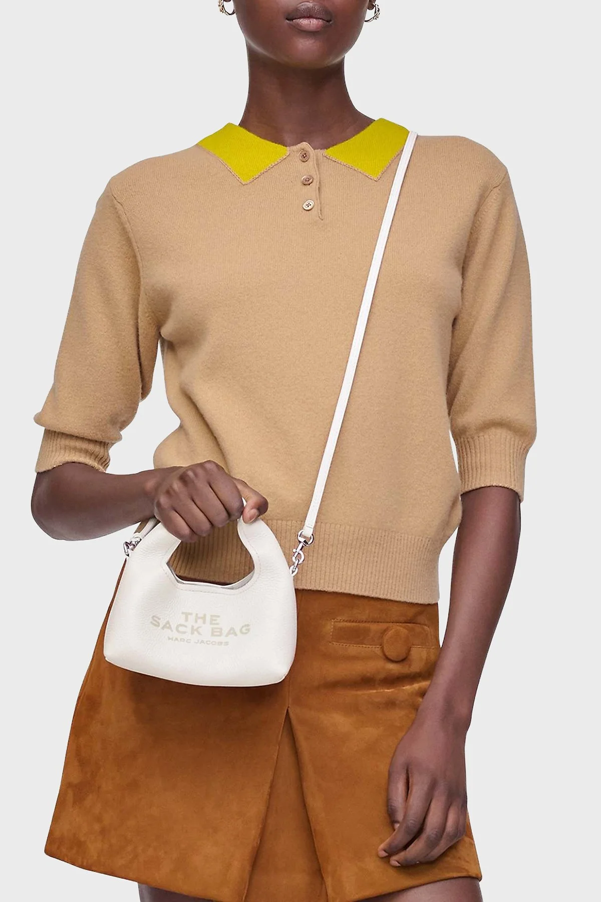 Marc Jacobs Logolu Çıkarılabilir Askılı Kadın Çanta 2F5SMN019S01 100 Beyaz - 2