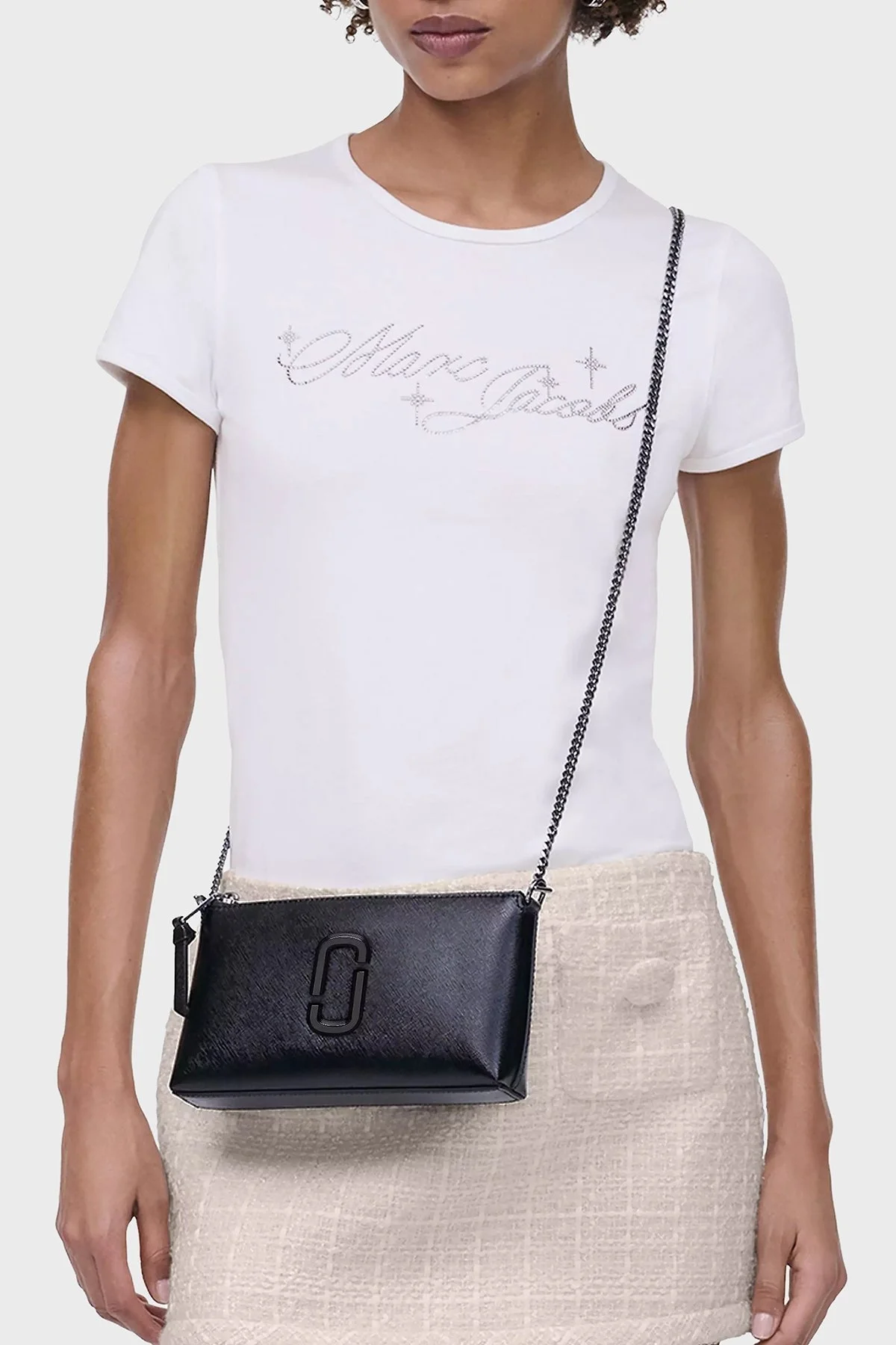 Marc Jacobs Logolu Çıkarılabilir Zincir Askılı The Pochette Bayan Çanta 2P5SMN015S02 001 SİYAH - 3