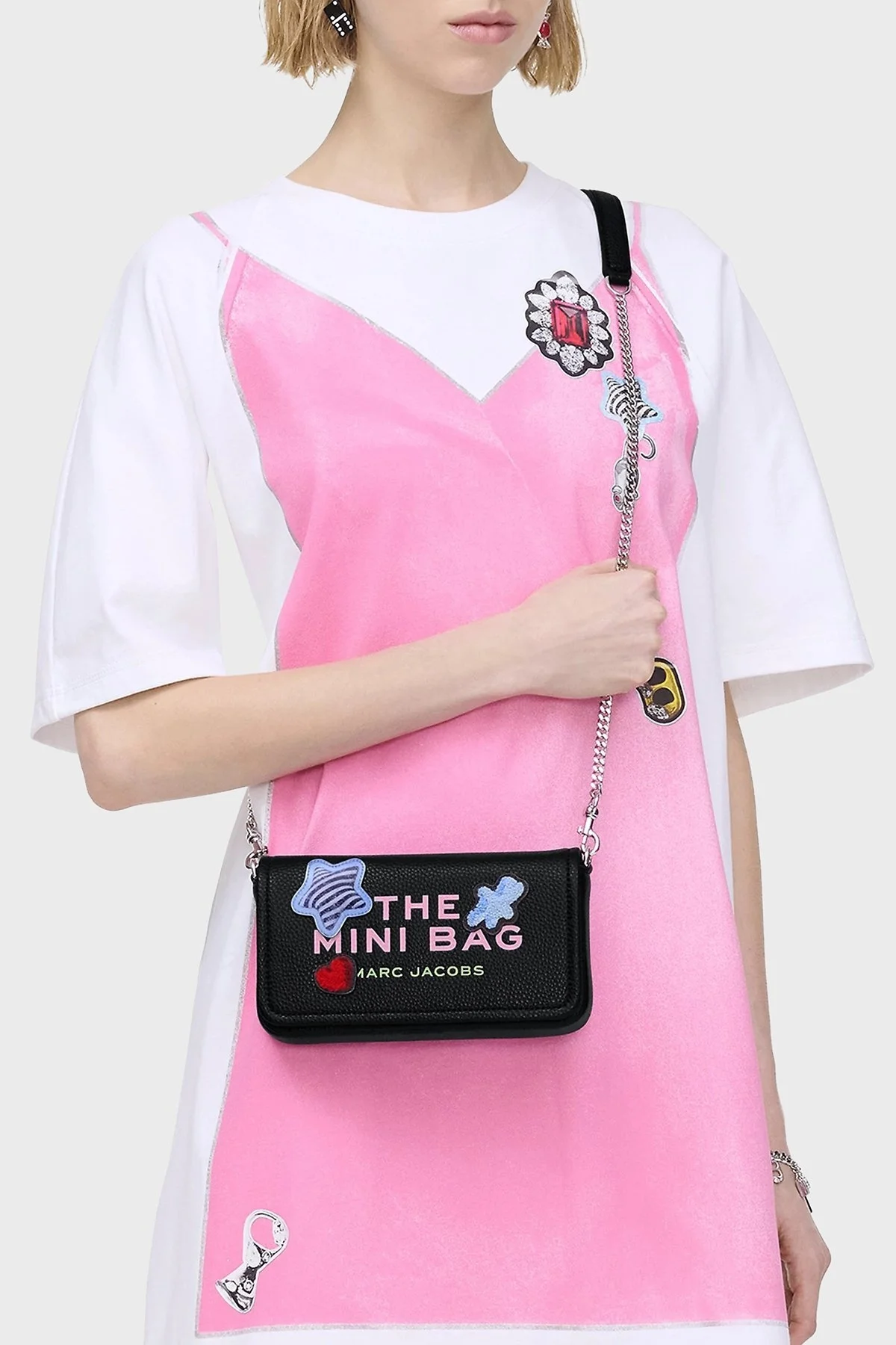 Marc Jacobs Logolu Hakiki Deri Çıkarılabilir Askılı Mini Bayan Çanta 2S5SMN010S01 002 SİYAH - 8