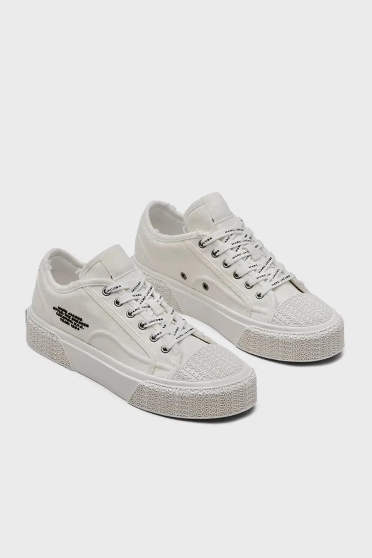 Marc Jacobs Logolu Kanvas Sneaker Bayan Ayakkabı 2S4FSN023F14 100 BEYAZ - 9