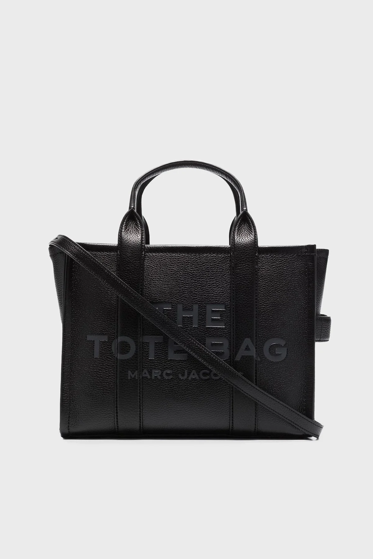 Marc Jacobs Medium Logolu Çıkarılabilir Askılı Deri Tote Bayan Çanta H004L01PF21 001 SİYAH - 6
