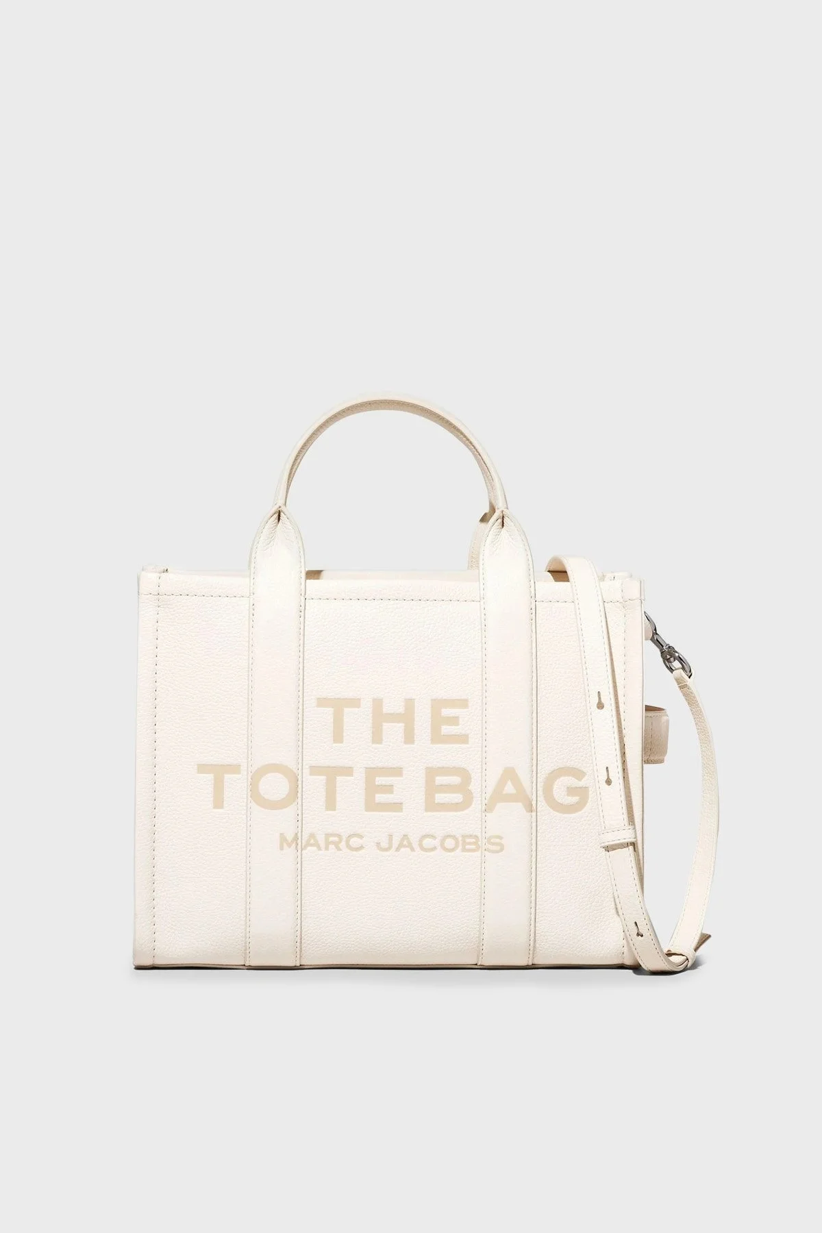 Marc Jacobs Medium Logolu Çıkarılabilir Askılı Deri Tote Bayan Çanta H004L01PF21 140 BEYAZ - 8