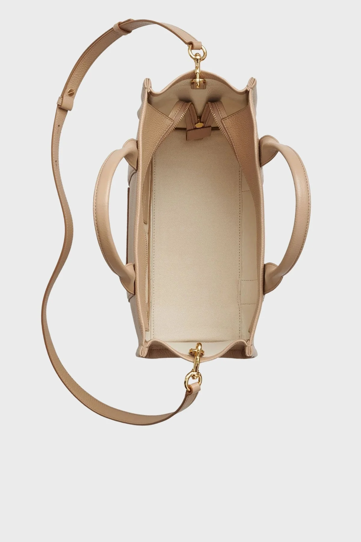 Marc Jacobs Medium Logolu Çıkarılabilir Askılı Deri Tote Bayan Çanta H004L01PF21 230 VİZON - 6