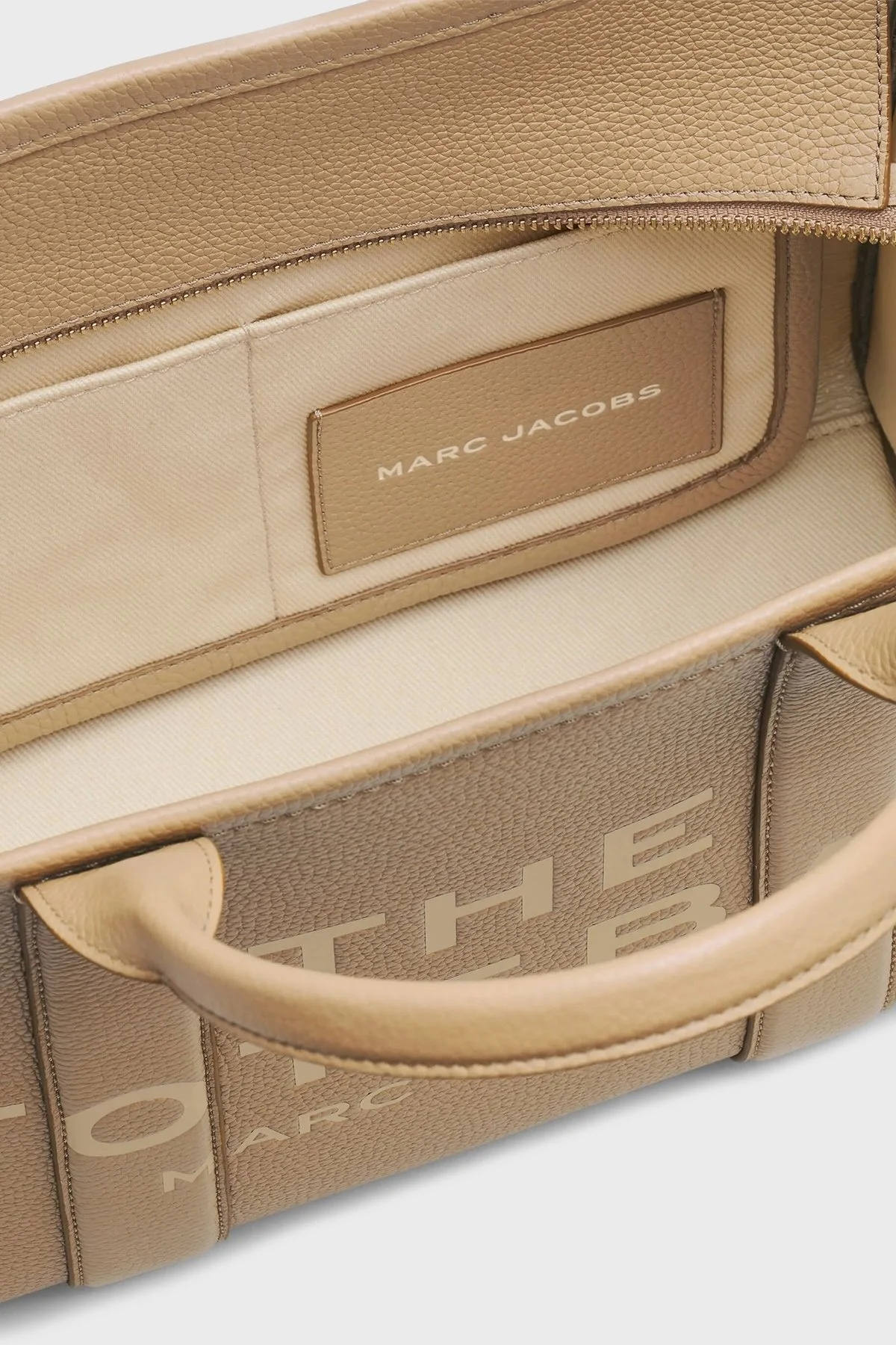 Marc Jacobs Medium Logolu Çıkarılabilir Askılı Deri Tote Bayan Çanta H004L01PF21 230 VİZON - 7