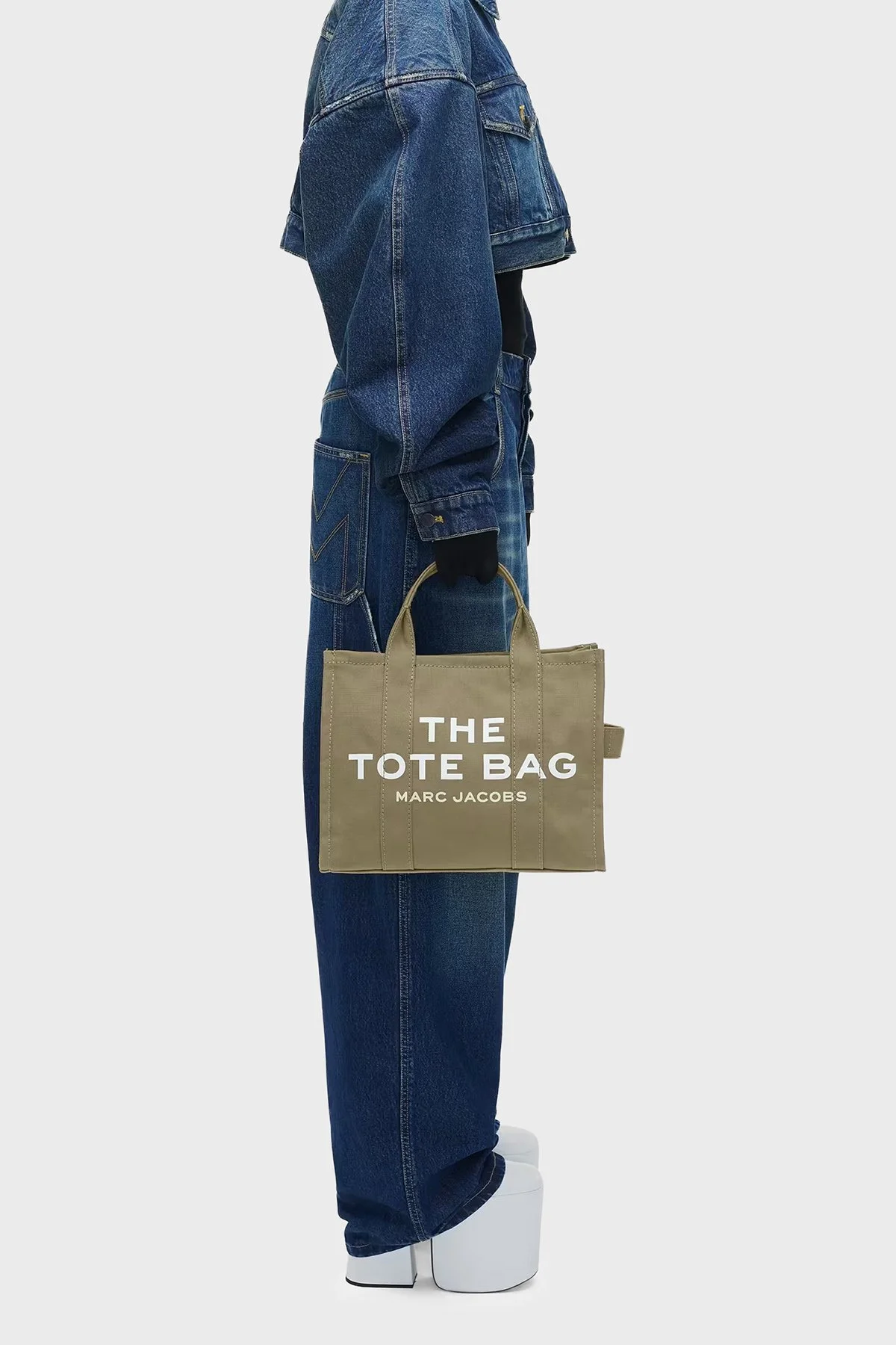 Marc Jacobs Medium Tote Logolu Sabit Askılı Kadın Çanta M0016161 372 HAKİ - 4