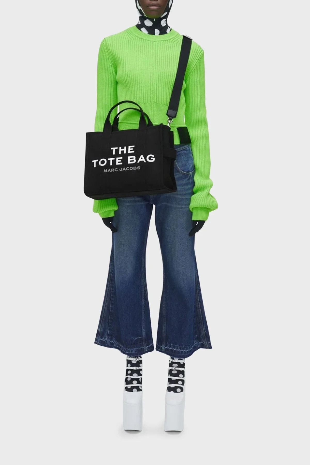 Marc Jacobs Medium Tote Pamuklu Çıkarılabilir Askılı Bayan Çanta M0016161 001 SİYAH - 3