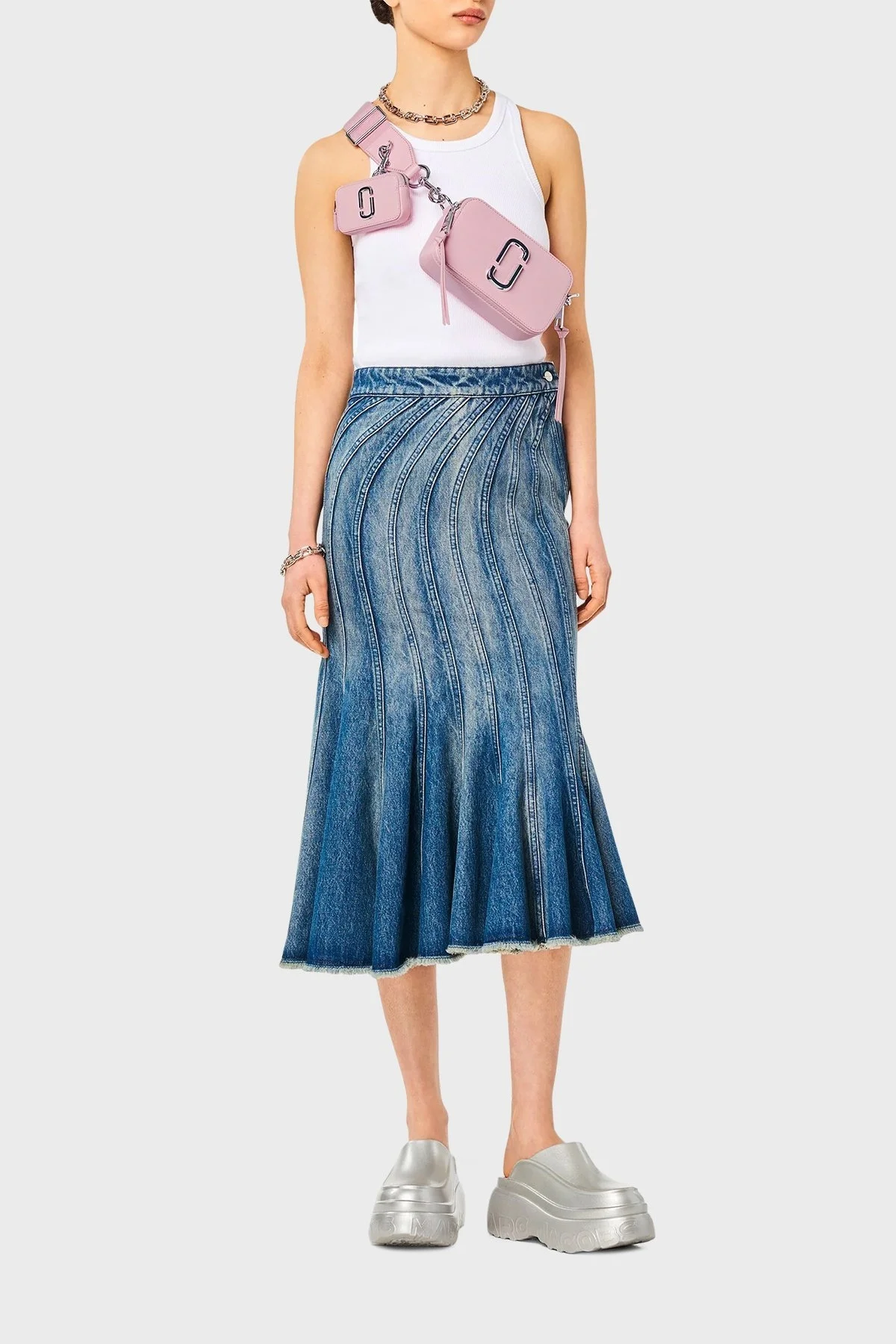 Marc Jacobs Mini Cüzdanlı Çıkarılabilir Askılı Deri Bayan Çanta 2P3HCR015H01 685 PEMBE - 3