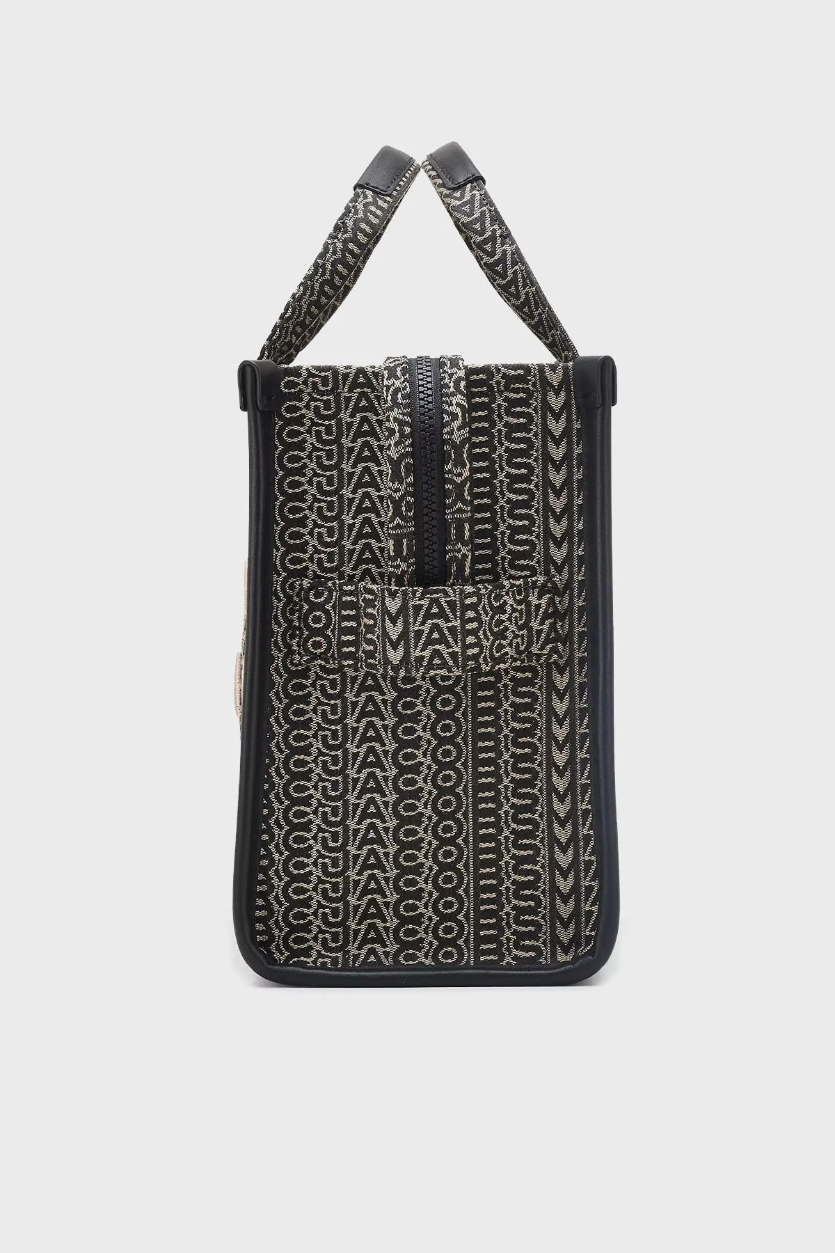 Marc Jacobs Pamuklu Jakarlı Çıkarılabilir Askılı Medium Tote Bayan Çanta 2F4HTT015H05 261 SİYAH-BEJ - 6