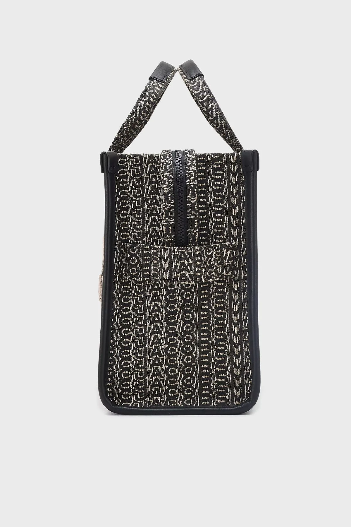 Marc Jacobs Pamuklu Jakarlı Çıkarılabilir Askılı Medium Tote Kadın Çanta 2F4HTT015H05 261 SİYAH-BEJ - 6