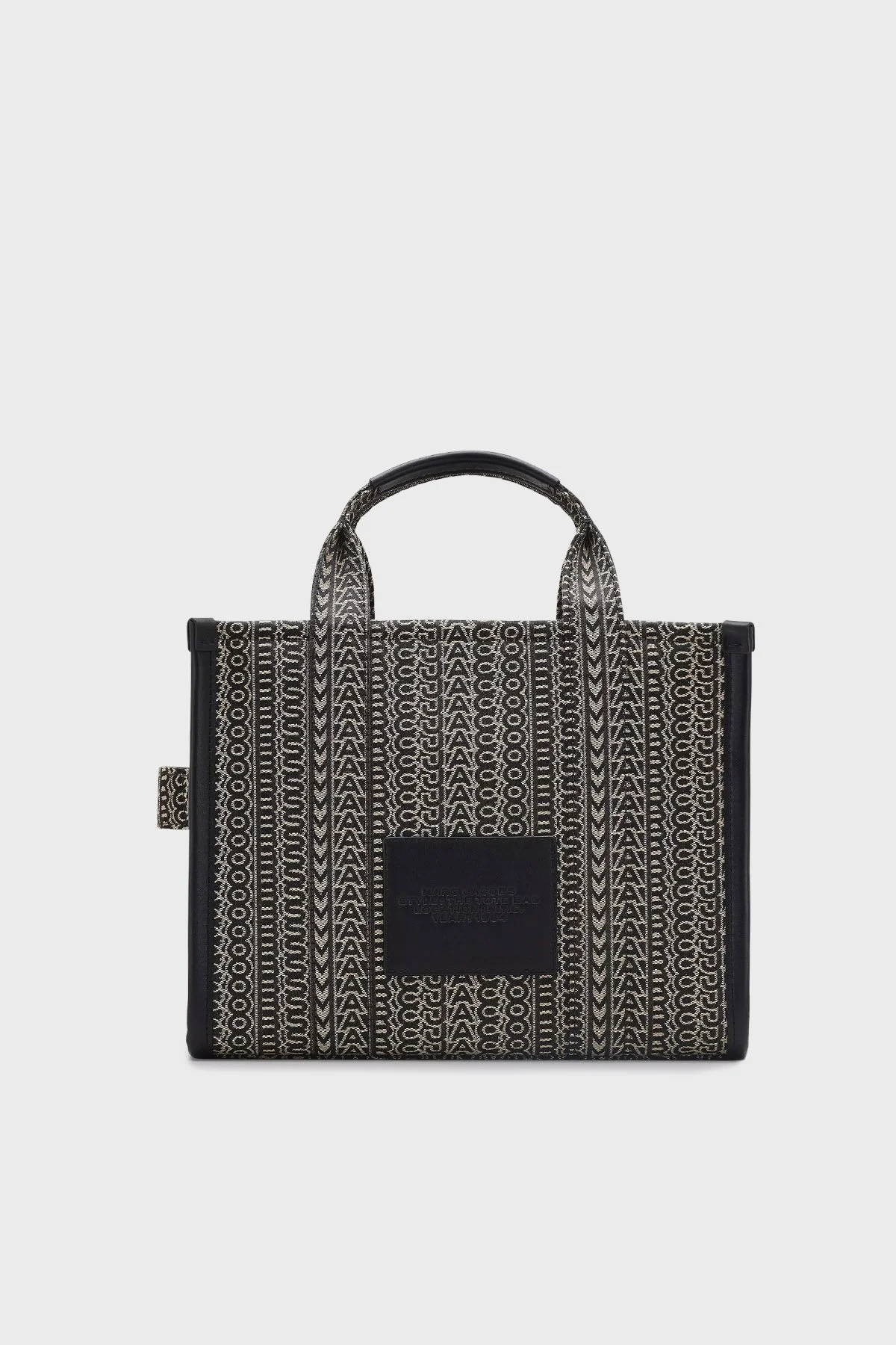 Marc Jacobs Pamuklu Jakarlı Çıkarılabilir Askılı Medium Tote Kadın Çanta 2F4HTT015H05 261 SİYAH-BEJ - 4