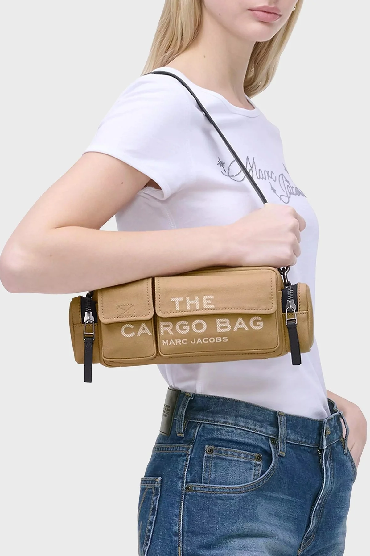 Marc Jacobs Pamuklu Logolu Çıkarılabilir Askılı The Cargo Bayan Çanta 2P5HSH025H03 230 CAMEL - 2