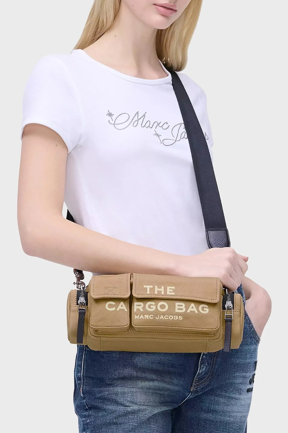 Marc Jacobs Pamuklu Logolu Çıkarılabilir Askılı The Cargo Bayan Çanta 2P5HSH025H03 230 CAMEL - 3
