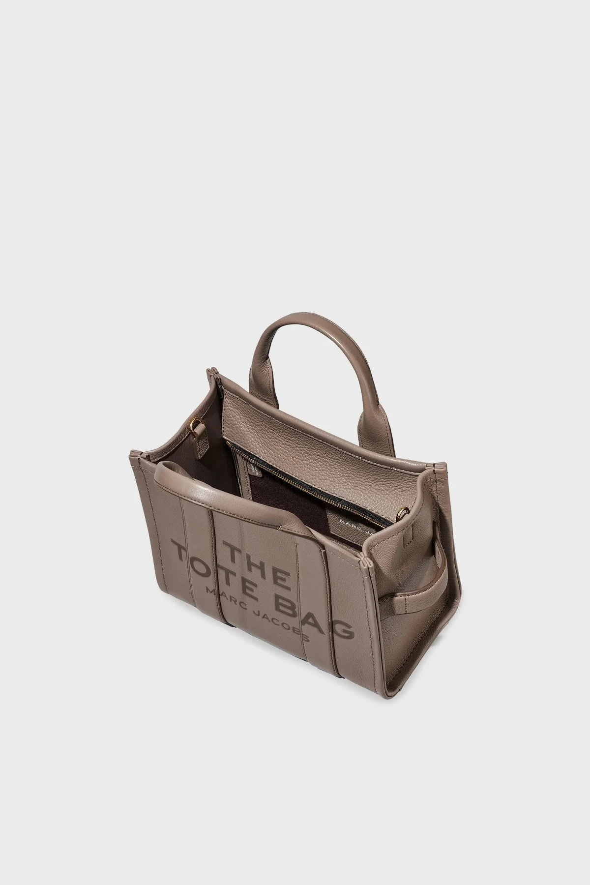 Marc Jacobs Small Tote Logolu Çıkarılabilir Askılı Deri Bayan Çanta H009L01SP21 055 GRİ - 4