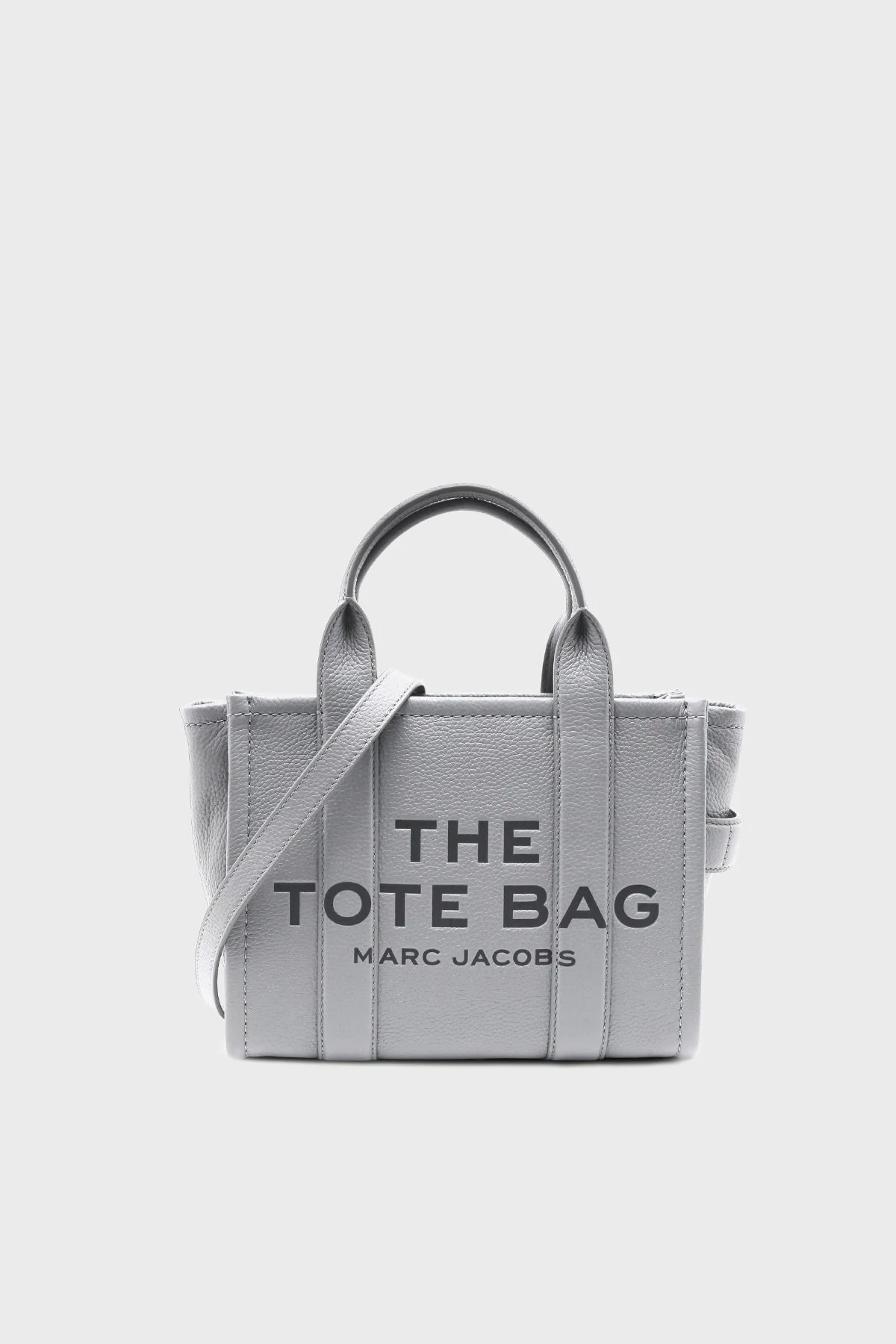 Marc Jacobs Small Tote Logolu Çıkarılabilir Askılı Deri Bayan Çanta H009L01SP21 055 GRİ - 5