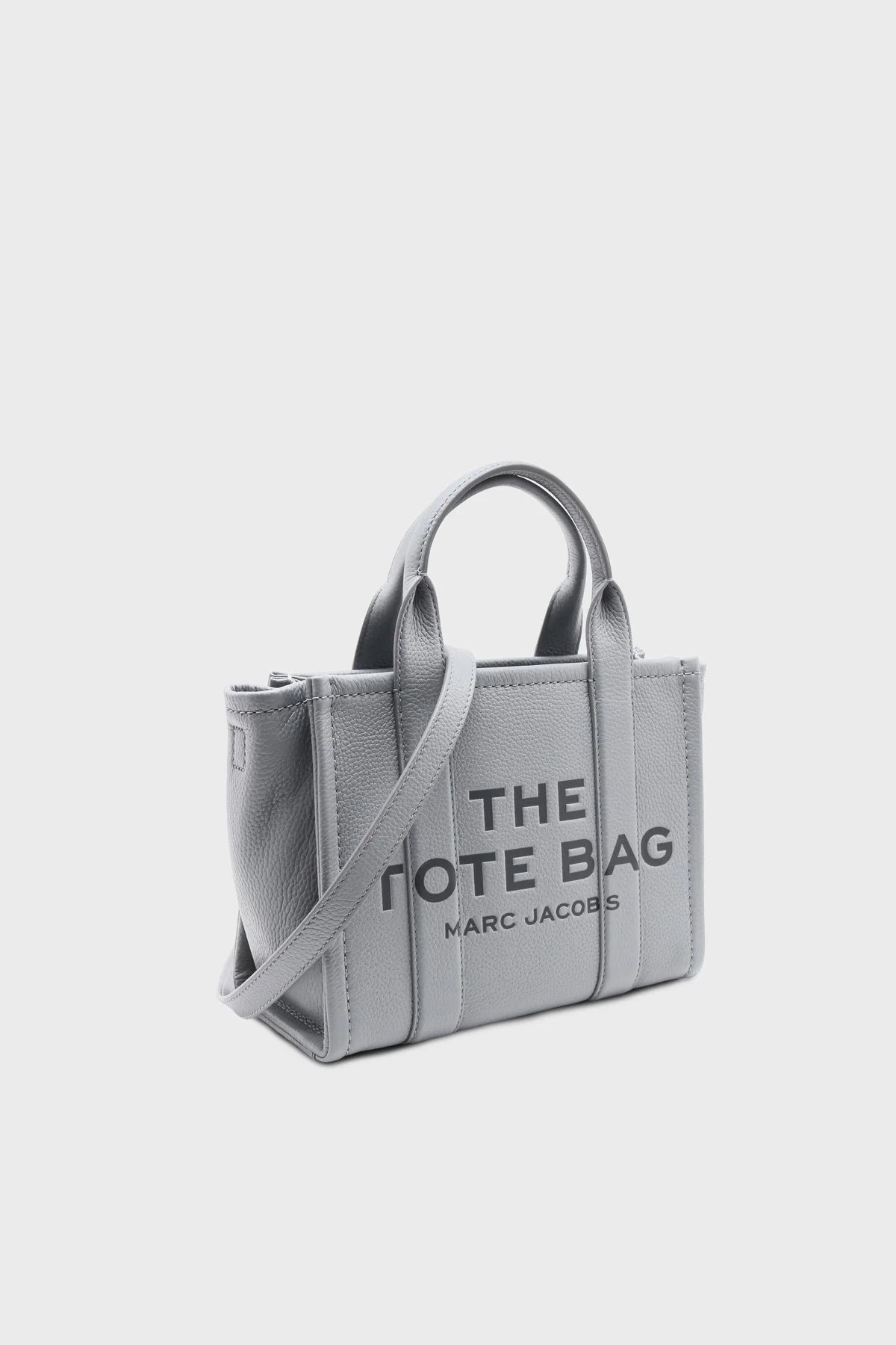 Marc Jacobs Small Tote Logolu Çıkarılabilir Askılı Deri Bayan Çanta H009L01SP21 055 GRİ - 8