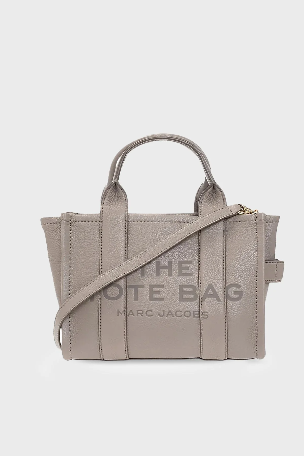 Marc Jacobs Small Tote Logolu Çıkarılabilir Askılı Deri Kadın Çanta H009L01SP21 055 GRİ - 1