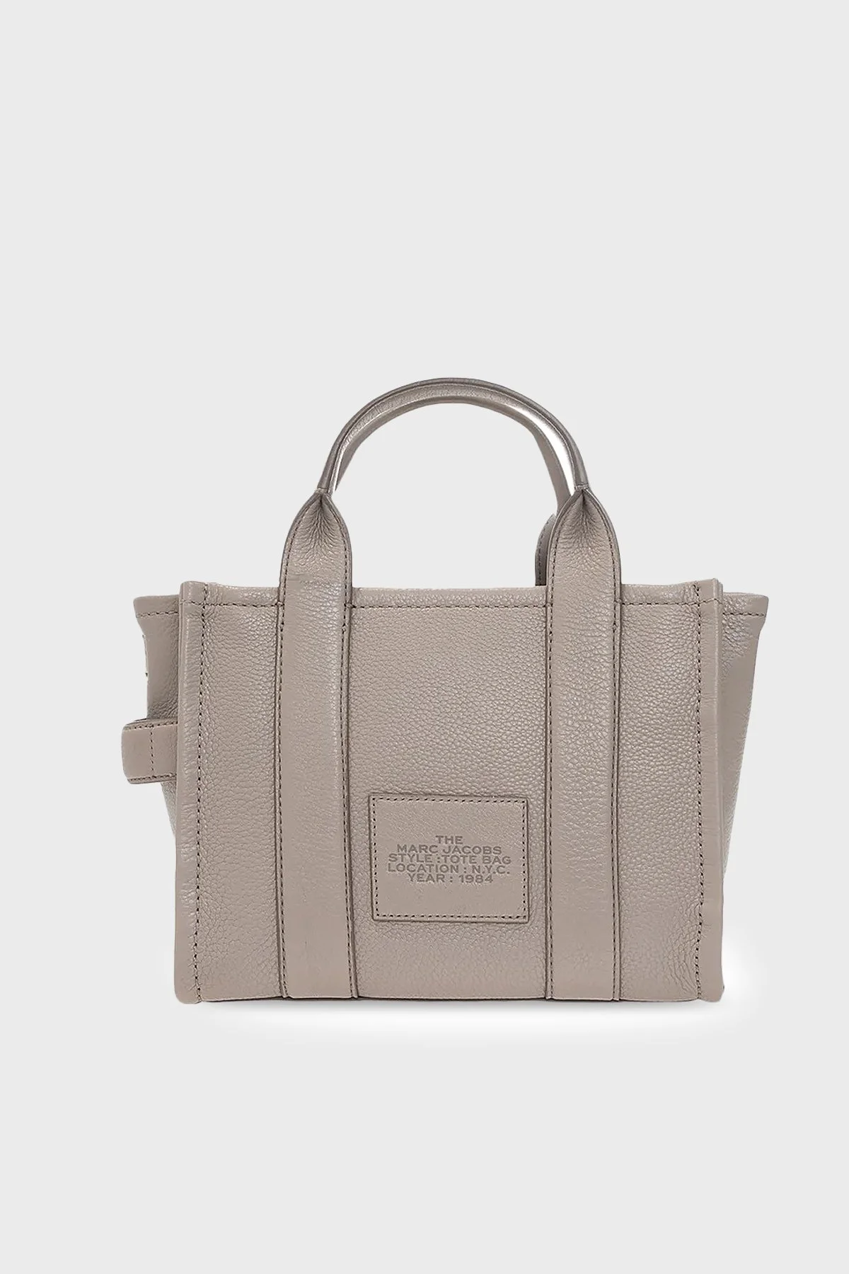 Marc Jacobs Small Tote Logolu Çıkarılabilir Askılı Deri Kadın Çanta H009L01SP21 055 GRİ - 3