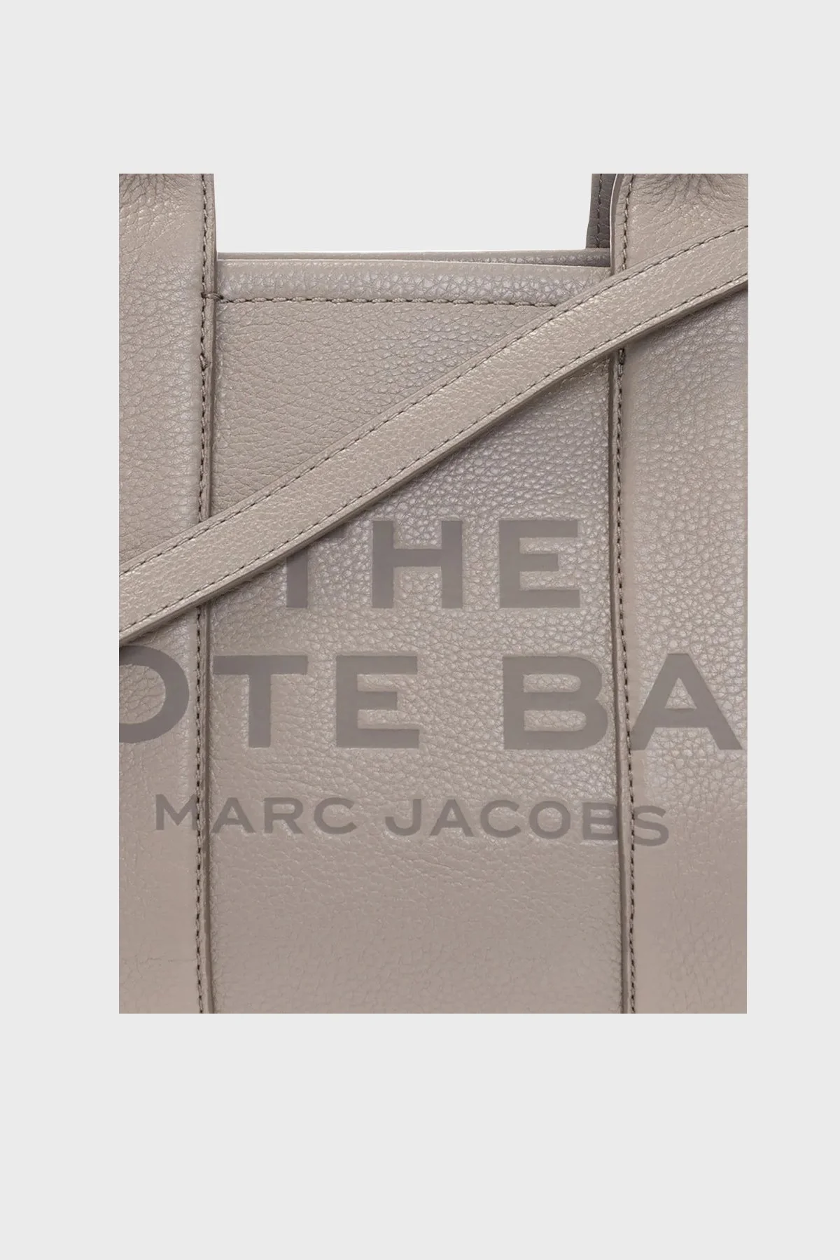 Marc Jacobs Small Tote Logolu Çıkarılabilir Askılı Deri Kadın Çanta H009L01SP21 055 GRİ - 5