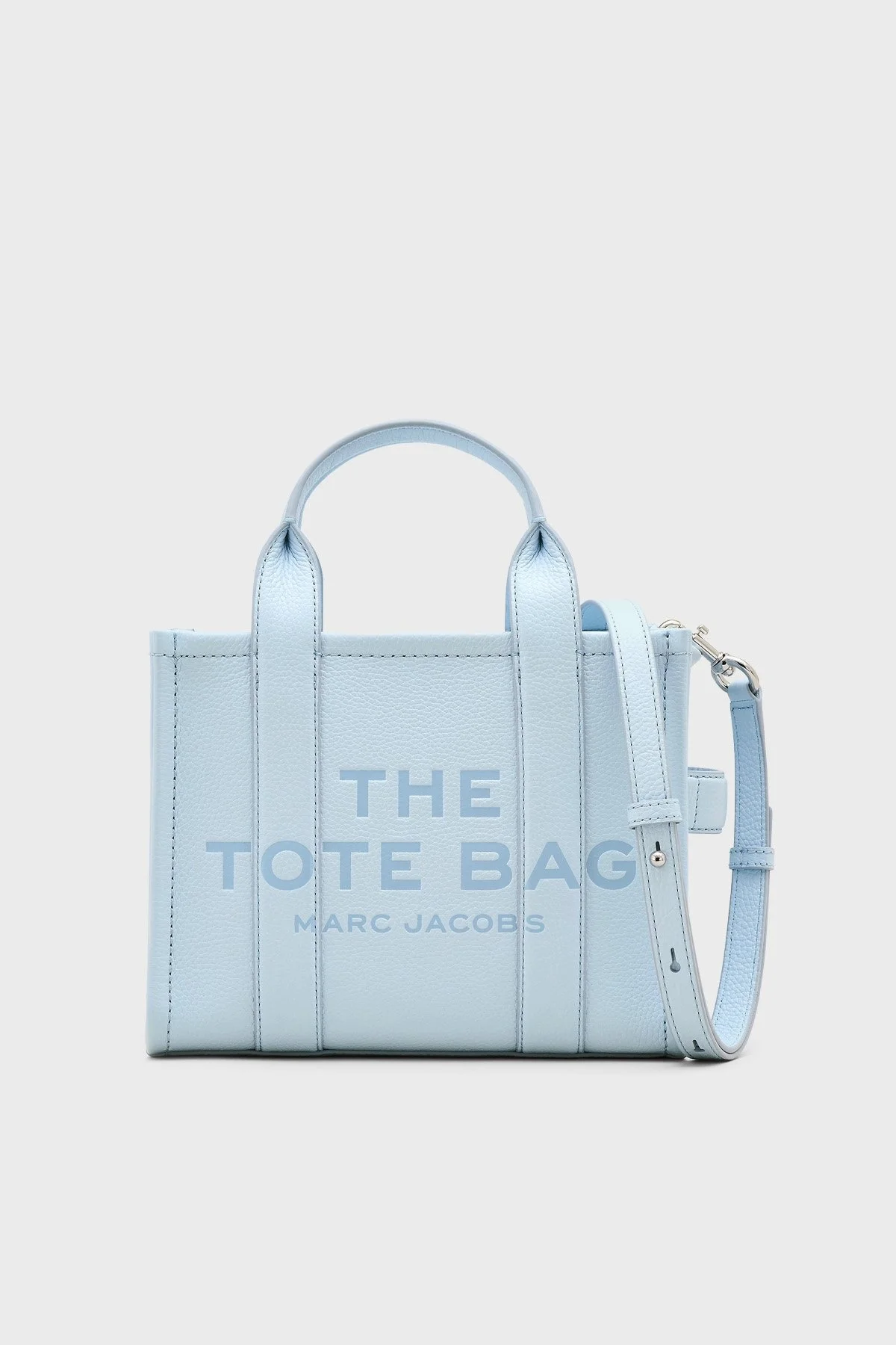 Marc Jacobs Small Tote Logolu Çıkarılabilir Askılı Deri Bayan Çanta H009L01SP21 465 AÇIK MAVİ - 8