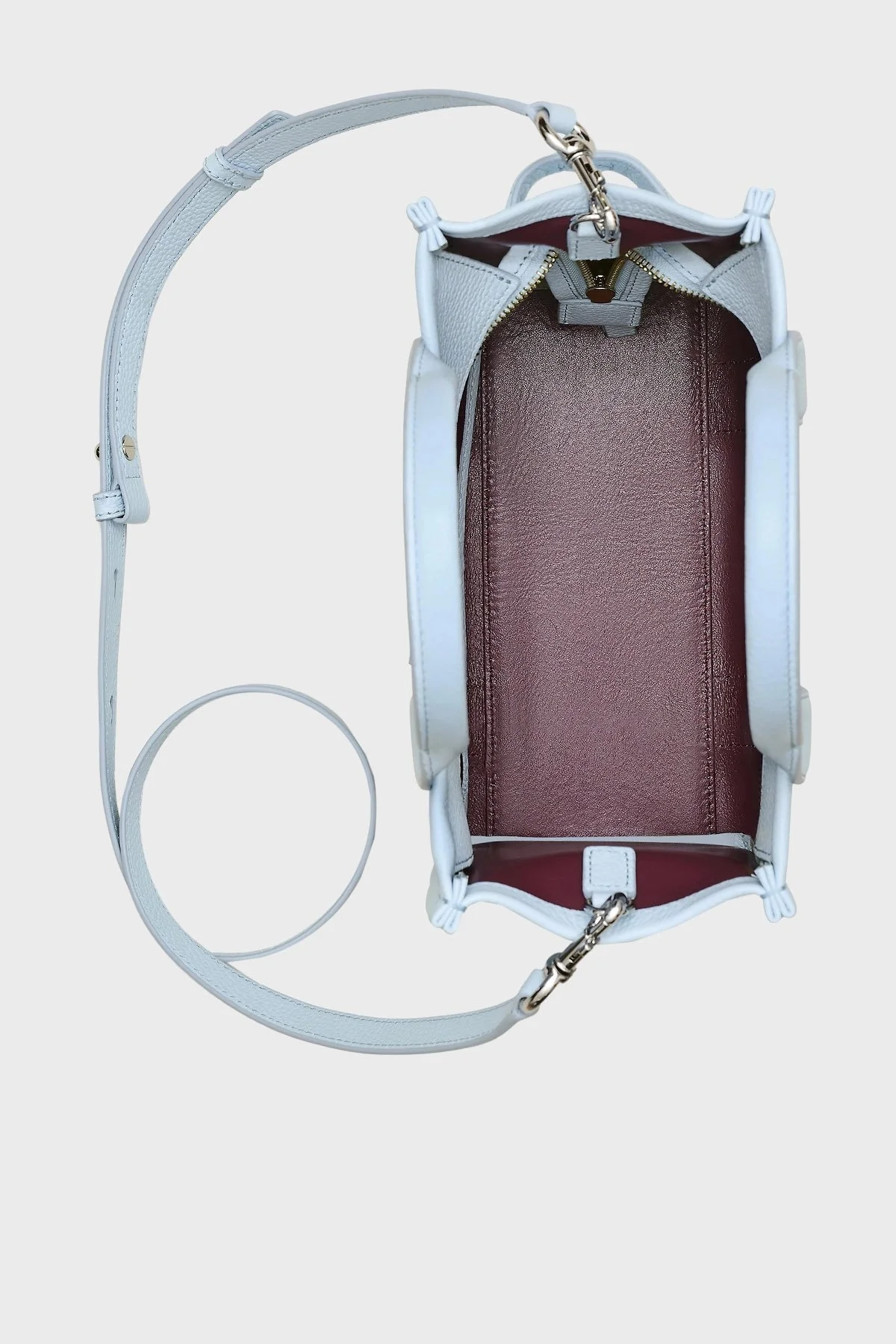 Marc Jacobs Small Tote Logolu Çıkarılabilir Askılı Deri Bayan Çanta H009L01SP21 465 AÇIK MAVİ - 14