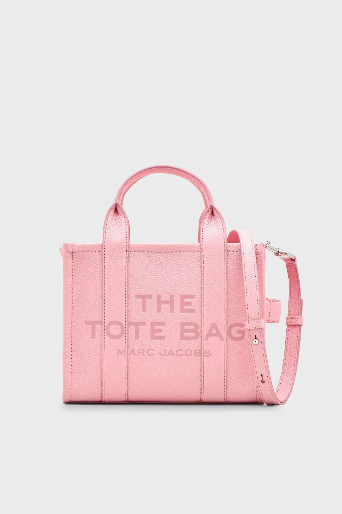 Marc Jacobs Small Tote Logolu Çıkarılabilir Askılı Deri Bayan Çanta H009L01SP21 669 PEMBE - 1