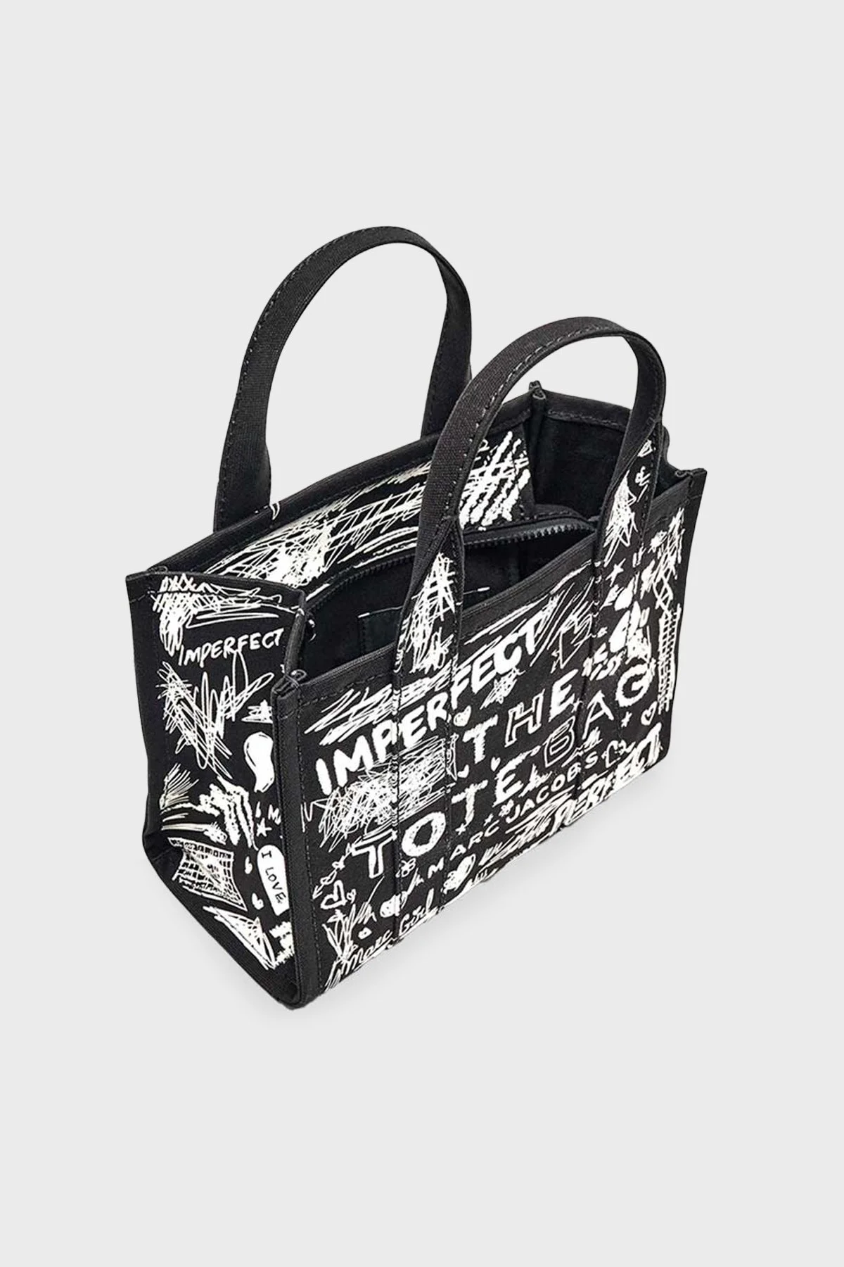 Marc Jacobs Small Tote Logolu Sabit Askılı Kadın Çanta 2S6HTT016H02 002 SİYAH-BEYAZ - 5