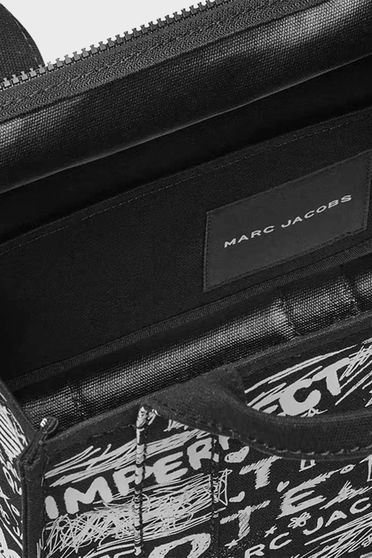Marc Jacobs Small Tote Logolu Sabit Askılı Kadın Çanta 2S6HTT016H02 002 SİYAH-BEYAZ - 6