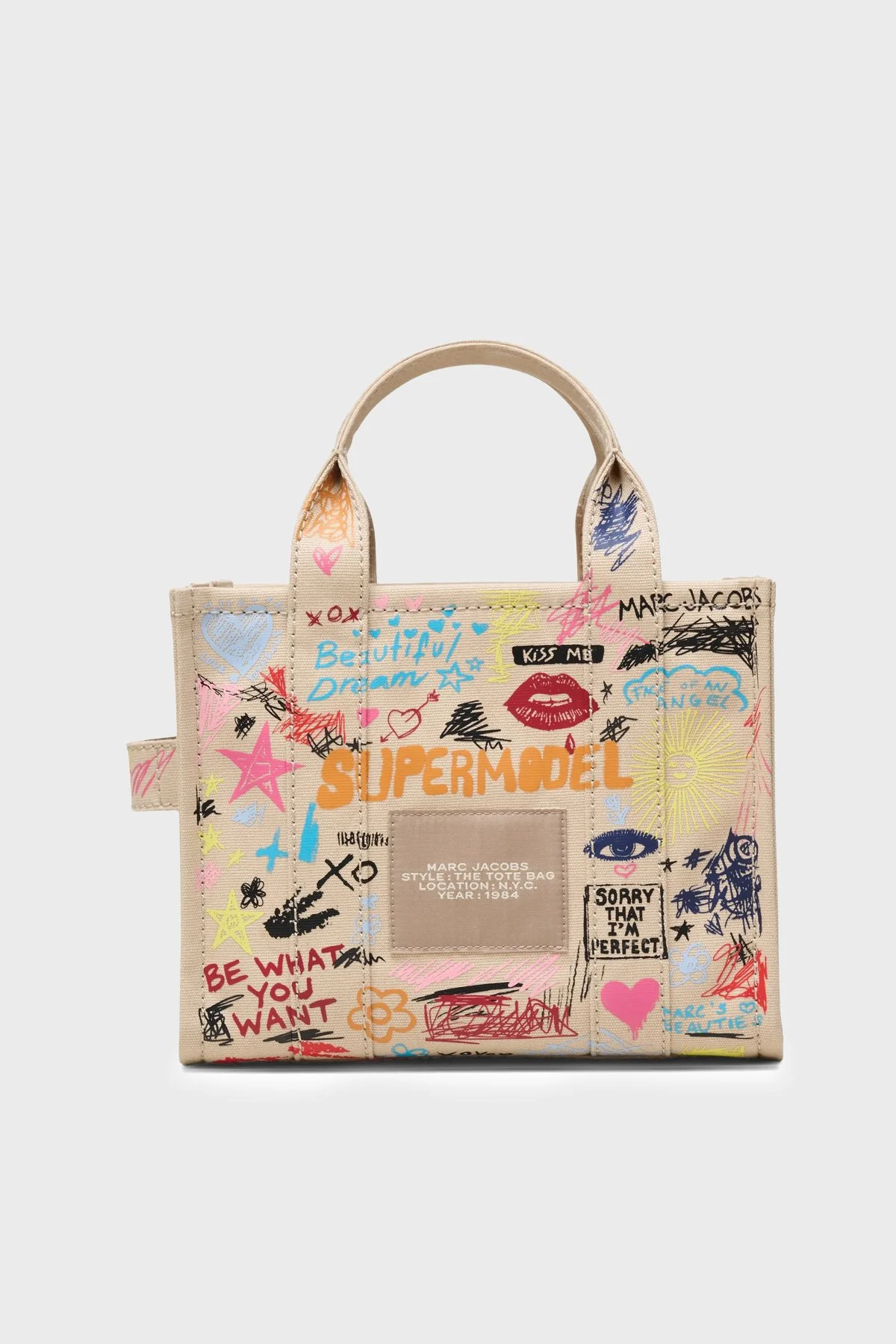 Marc Jacobs Small Tote Logolu Sabit Askılı Kadın Çanta 2S6HTT016H02 261 BEJ - 3