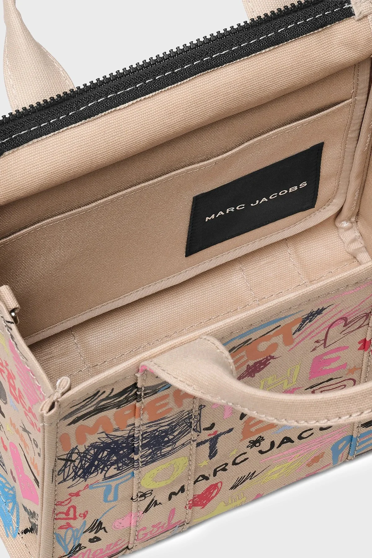 Marc Jacobs Small Tote Logolu Sabit Askılı Kadın Çanta 2S6HTT016H02 261 BEJ - 6