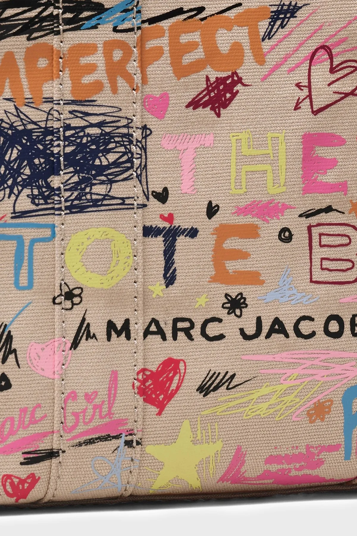 Marc Jacobs Small Tote Logolu Sabit Askılı Kadın Çanta 2S6HTT016H02 261 BEJ - 7