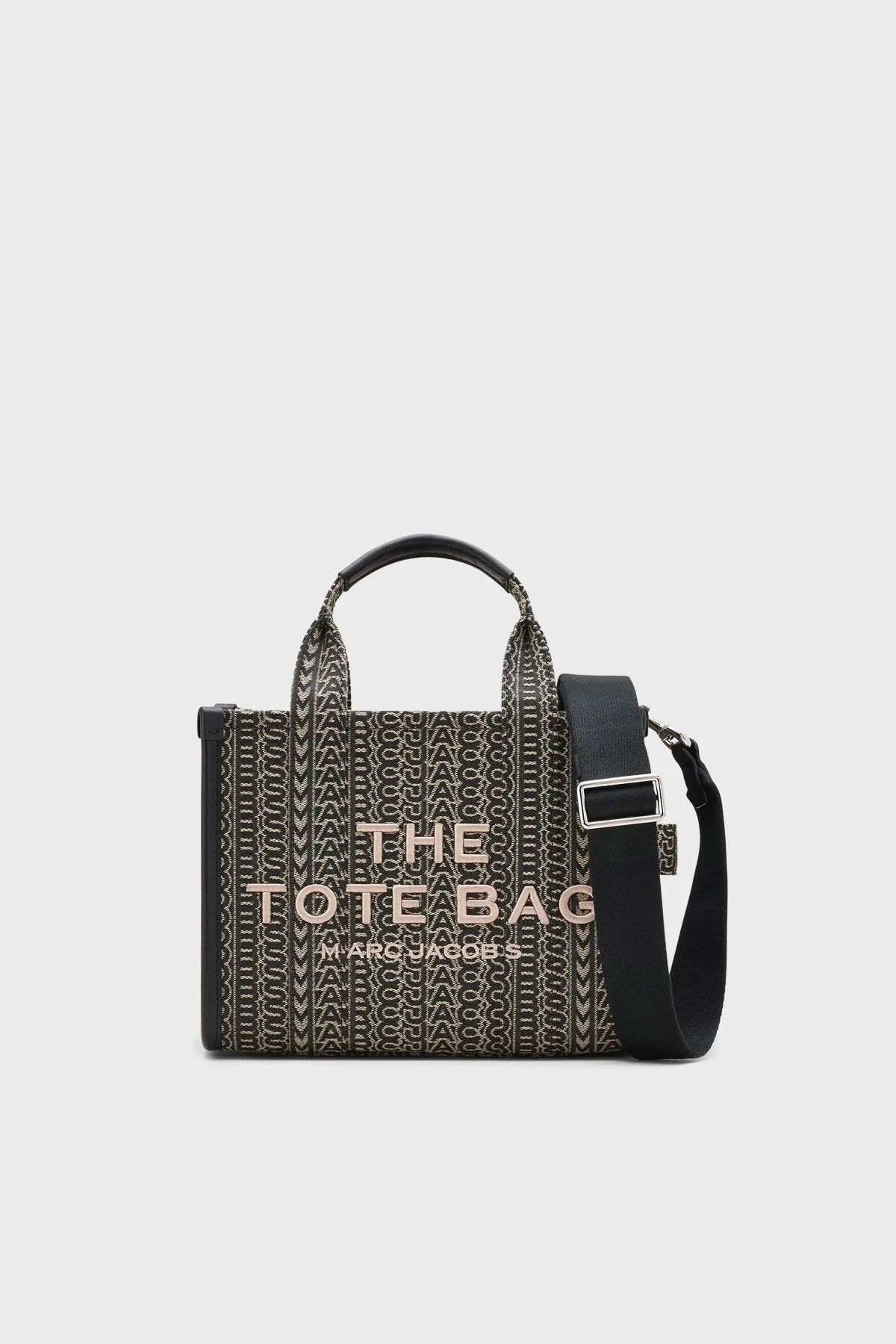 Marc Jacobs Small Tote Monogram Jakarlı Çıkarılabilir Askılı Bayan Çanta 2F4HTT016H05 261 SİYAH - 1