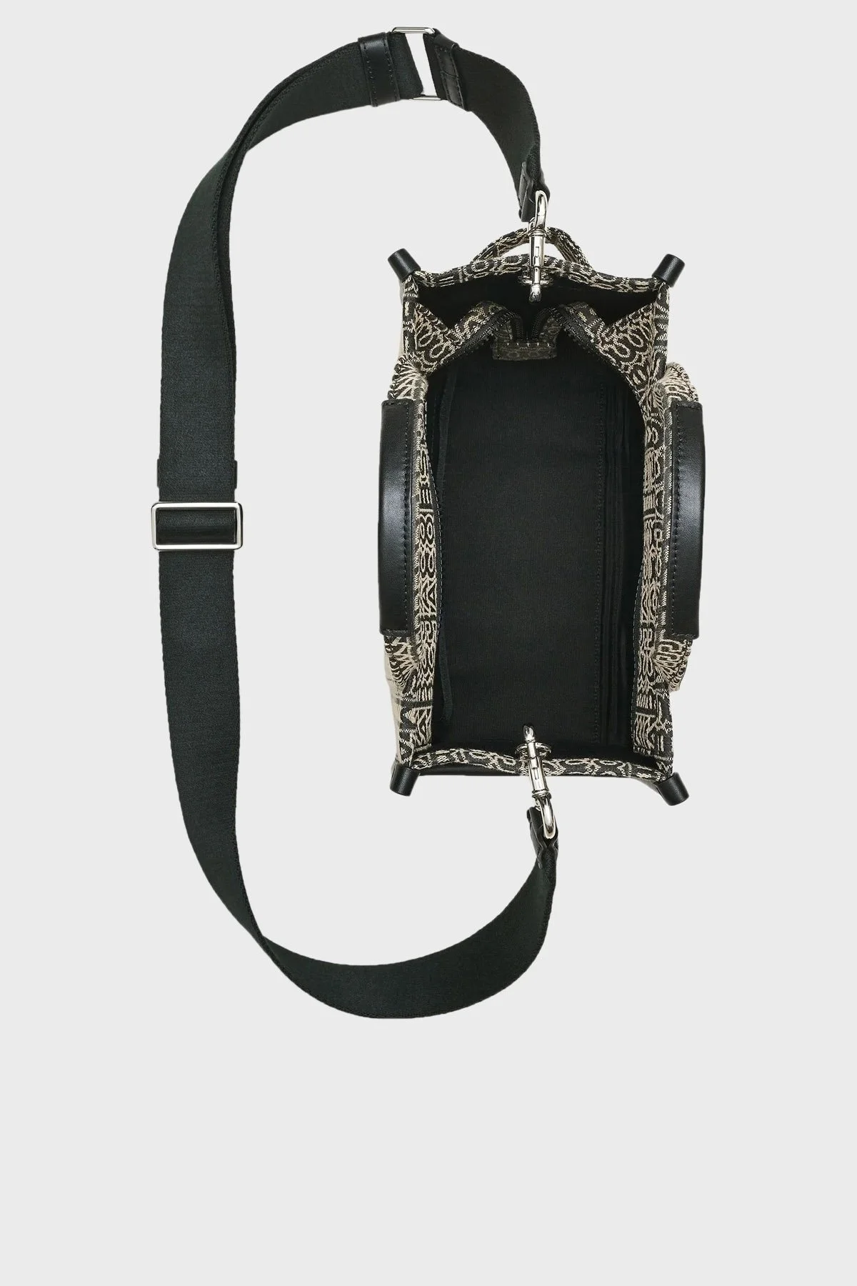 Marc Jacobs Small Tote Monogram Jakarlı Çıkarılabilir Askılı Bayan Çanta 2F4HTT016H05 261 SİYAH - 4