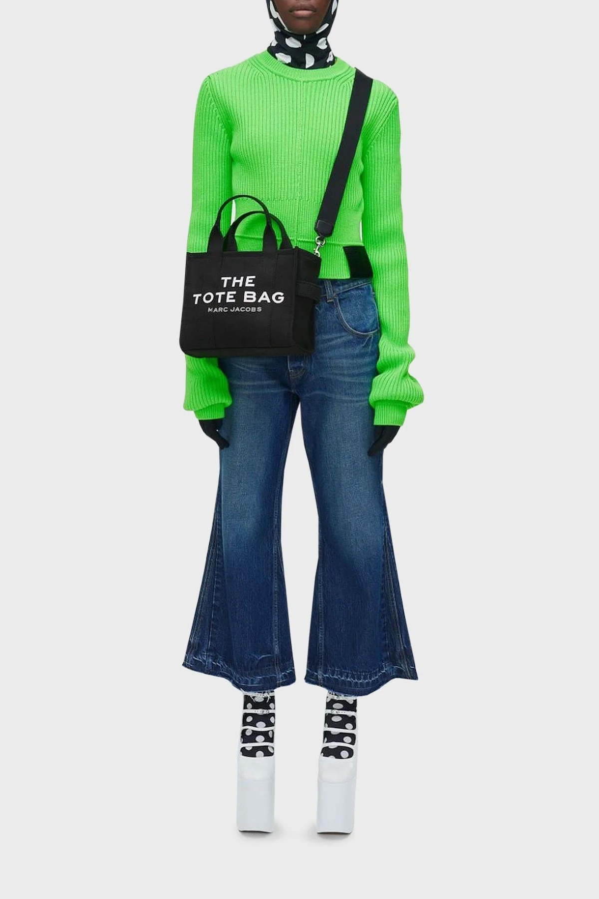 Marc Jacobs Small Tote Pamuklu Çıkarılabilir Askılı Bayan Çanta M0016493 001 SİYAH - 9