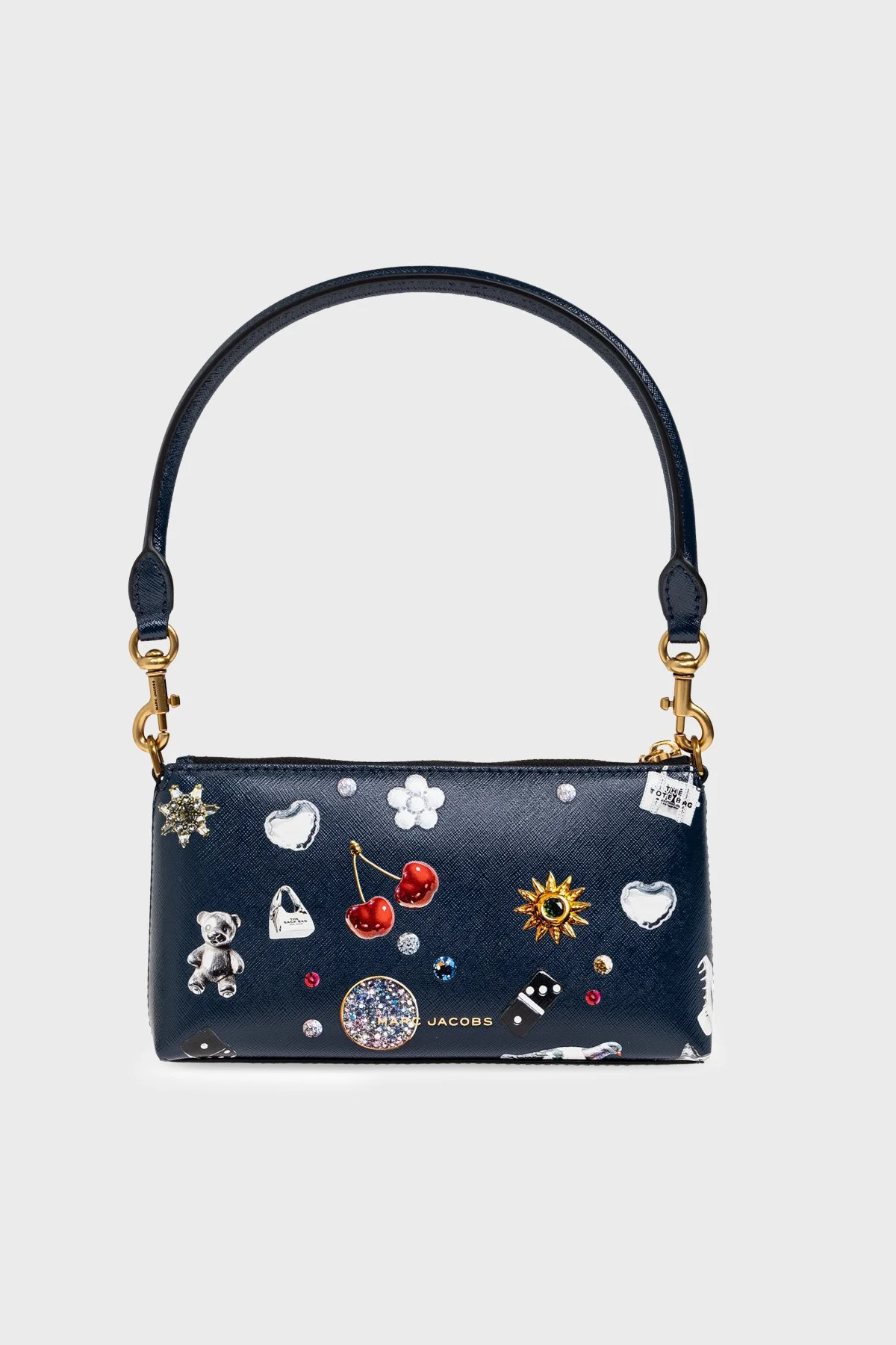 Marc Jacobs The Pochette Deri Desenli Zincir Askılı Kadın Çanta 2R5SMN016S01 411 LACİVERT - 2