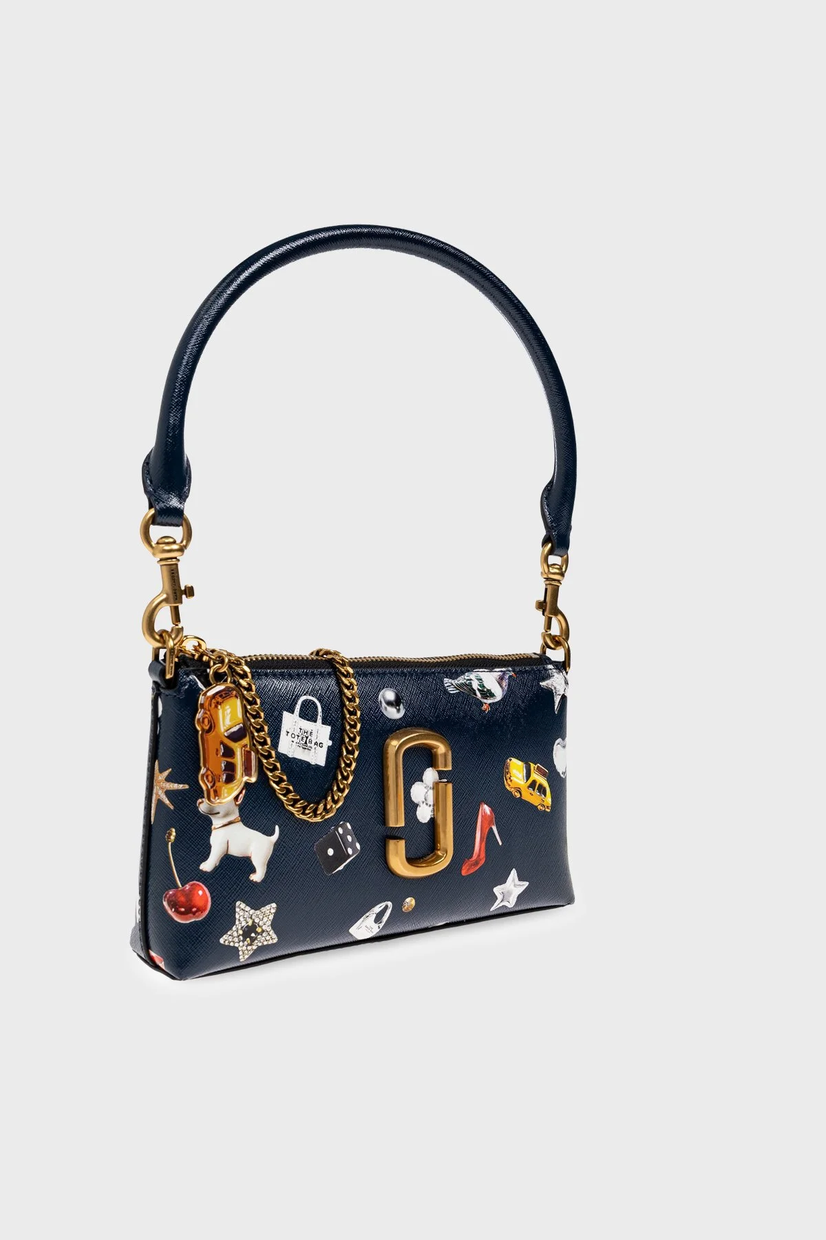 Marc Jacobs The Pochette Deri Desenli Zincir Askılı Kadın Çanta 2R5SMN016S01 411 LACİVERT - 3