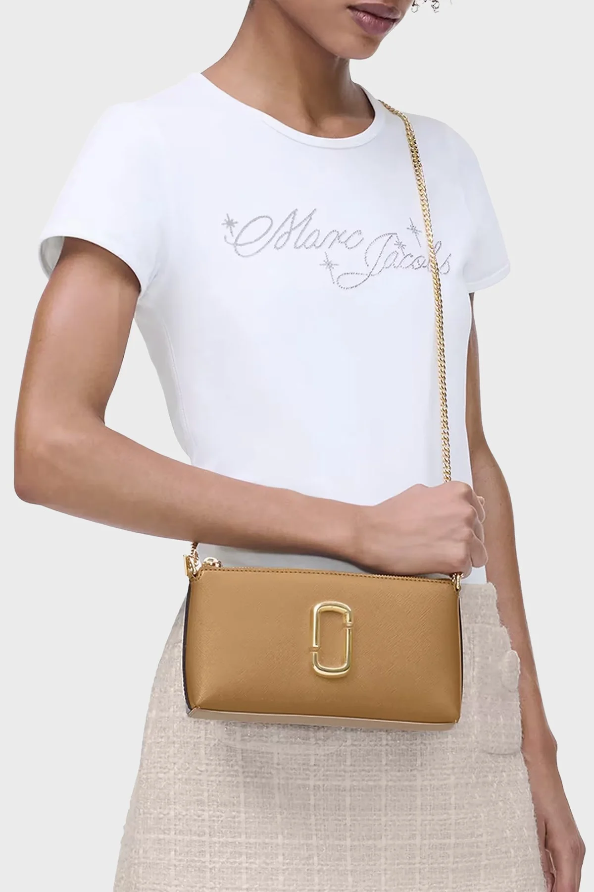 Marc Jacobs The Pochette Deri Logolu Zincir Askılı Kadın Çanta 2P5SMN021S02 233 CAMEL - 2