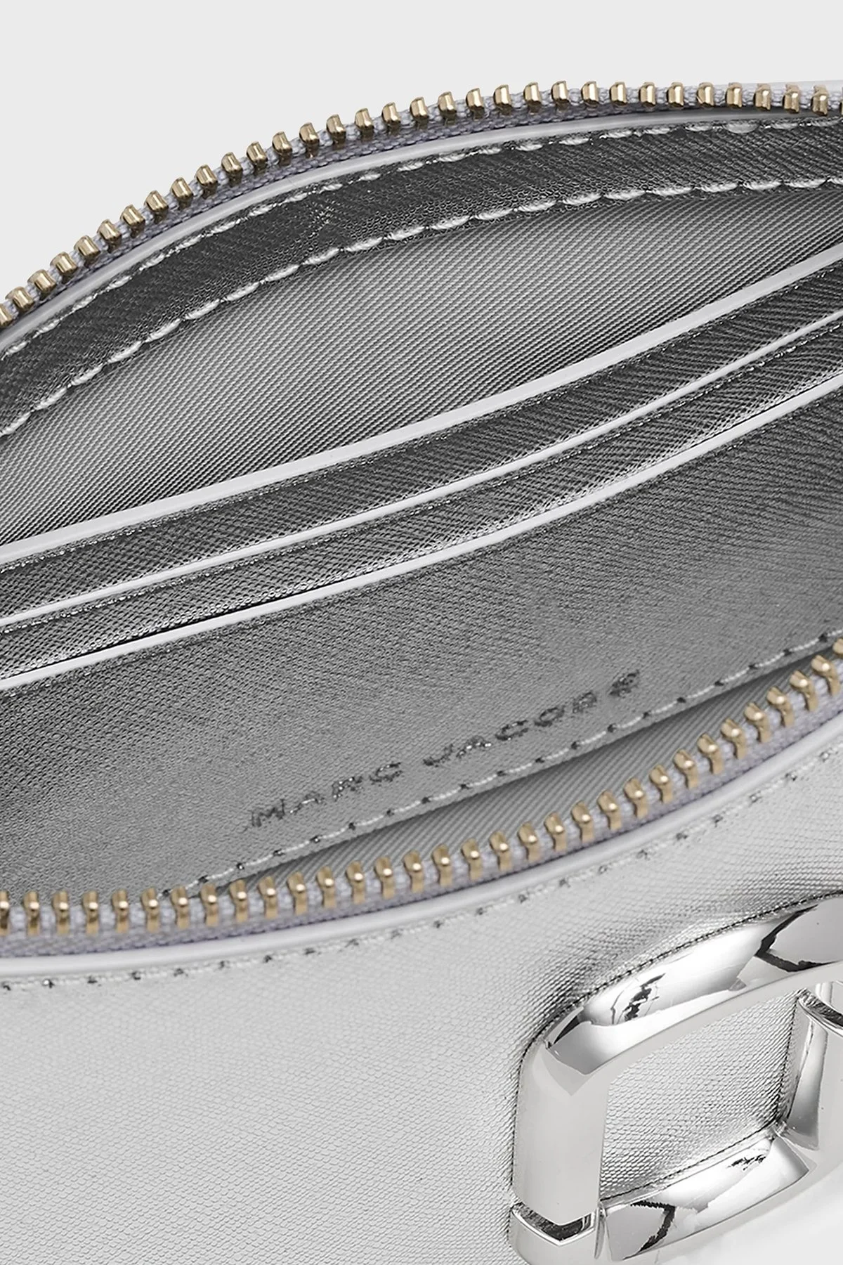 Marc Jacobs The Pochette Deri Logolu Zincir Askılı Kadın Çanta 2R5SMN009S01 040 GRİ - 4