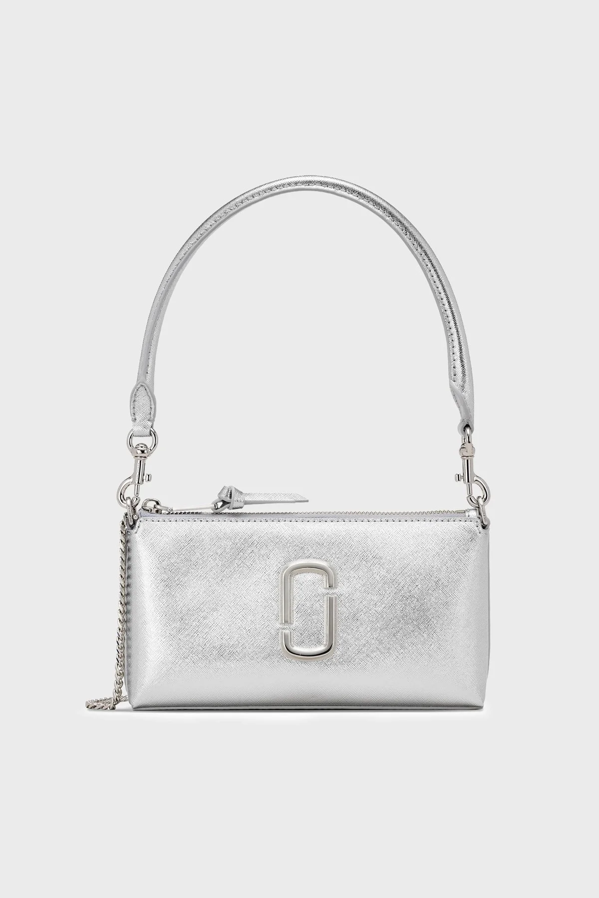 Marc Jacobs The Pochette Deri Logolu Zincir Askılı Kadın Çanta 2R5SMN009S01 040 GRİ - 1