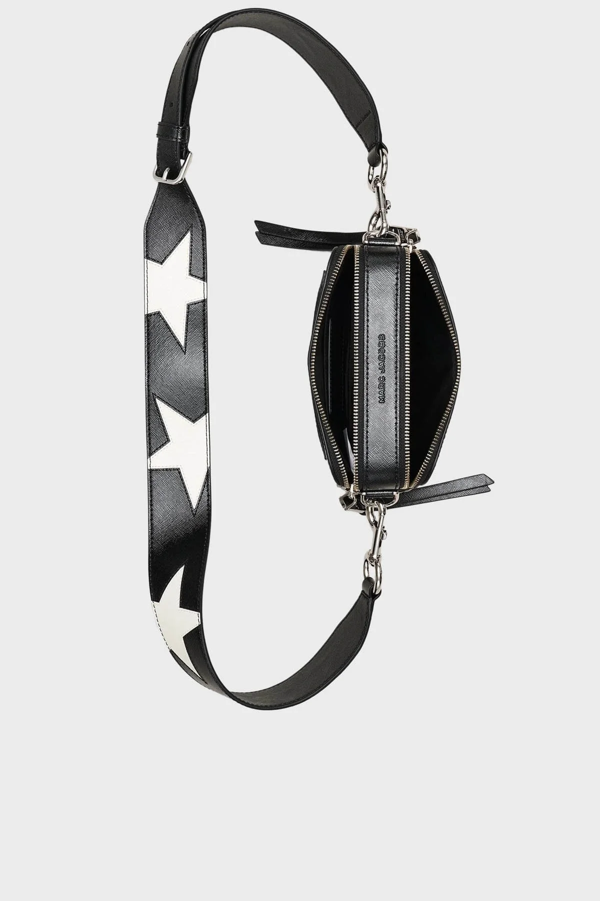 Marc Jacobs Yıldız Desenli Deri Çıkarılabilir Askılı Bayan Çanta 2R4HCR013H02 005 SİYAH-BEYAZ - 14