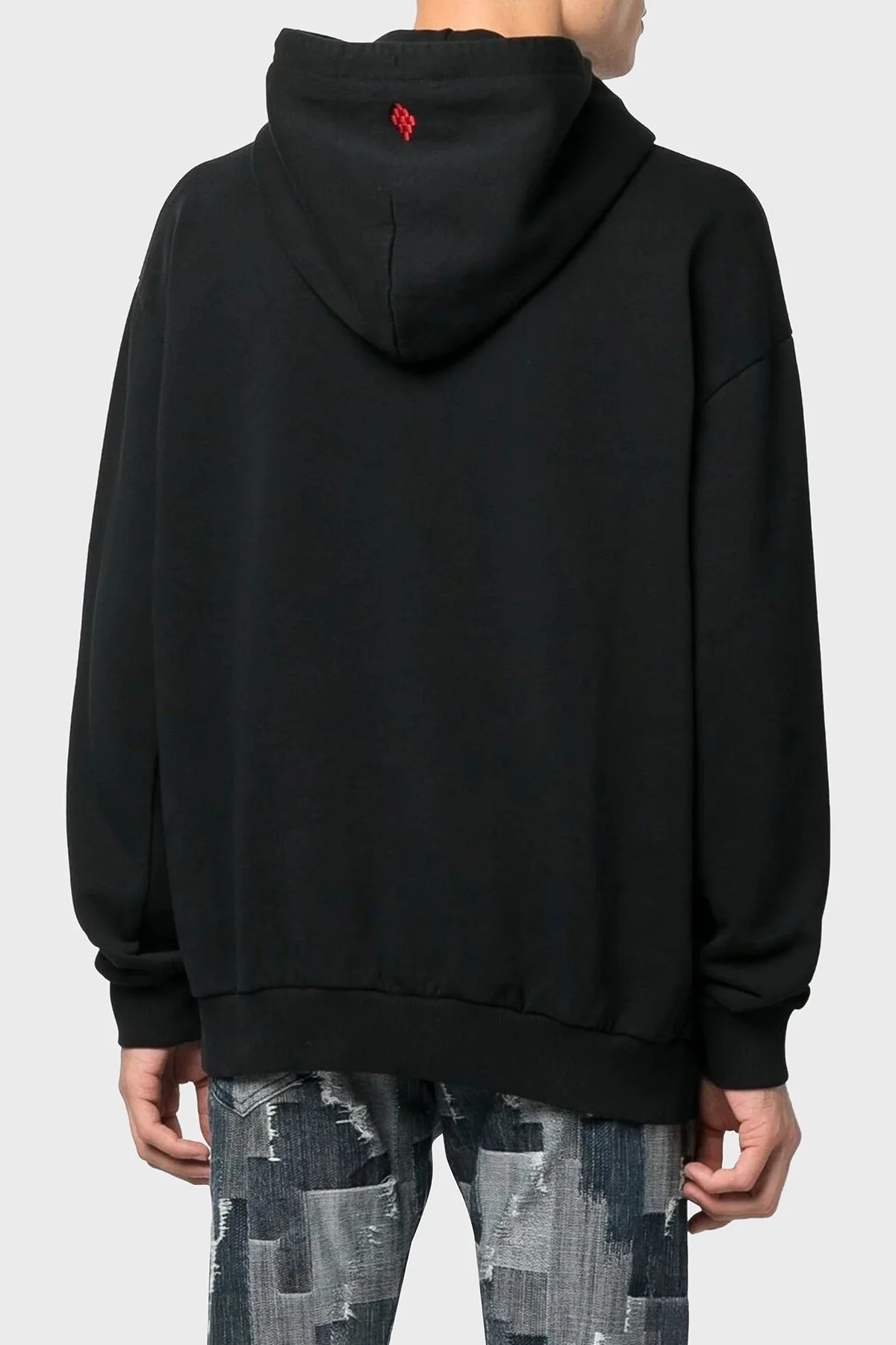 Marcelo Burlon Pamuklu Oversize Kapüşonlu Erkek Sweat CMBB040C99FLE0021025 SİYAH - 8