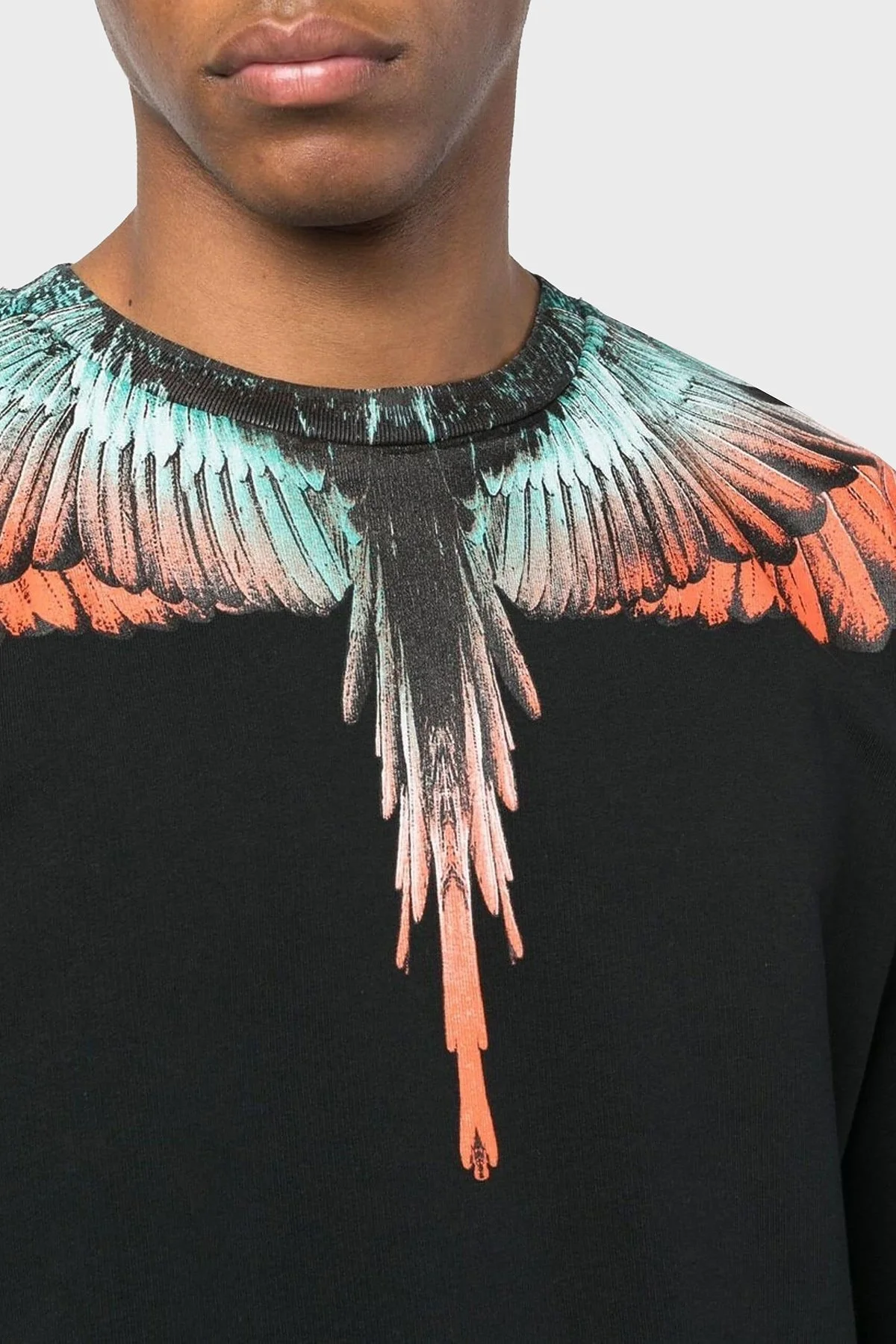 Marcelo Burlon Pamuklu Regular Fit Bisiklet Yaka Erkek Sweat CMBA009S23FLE0011020 SİYAH - 4