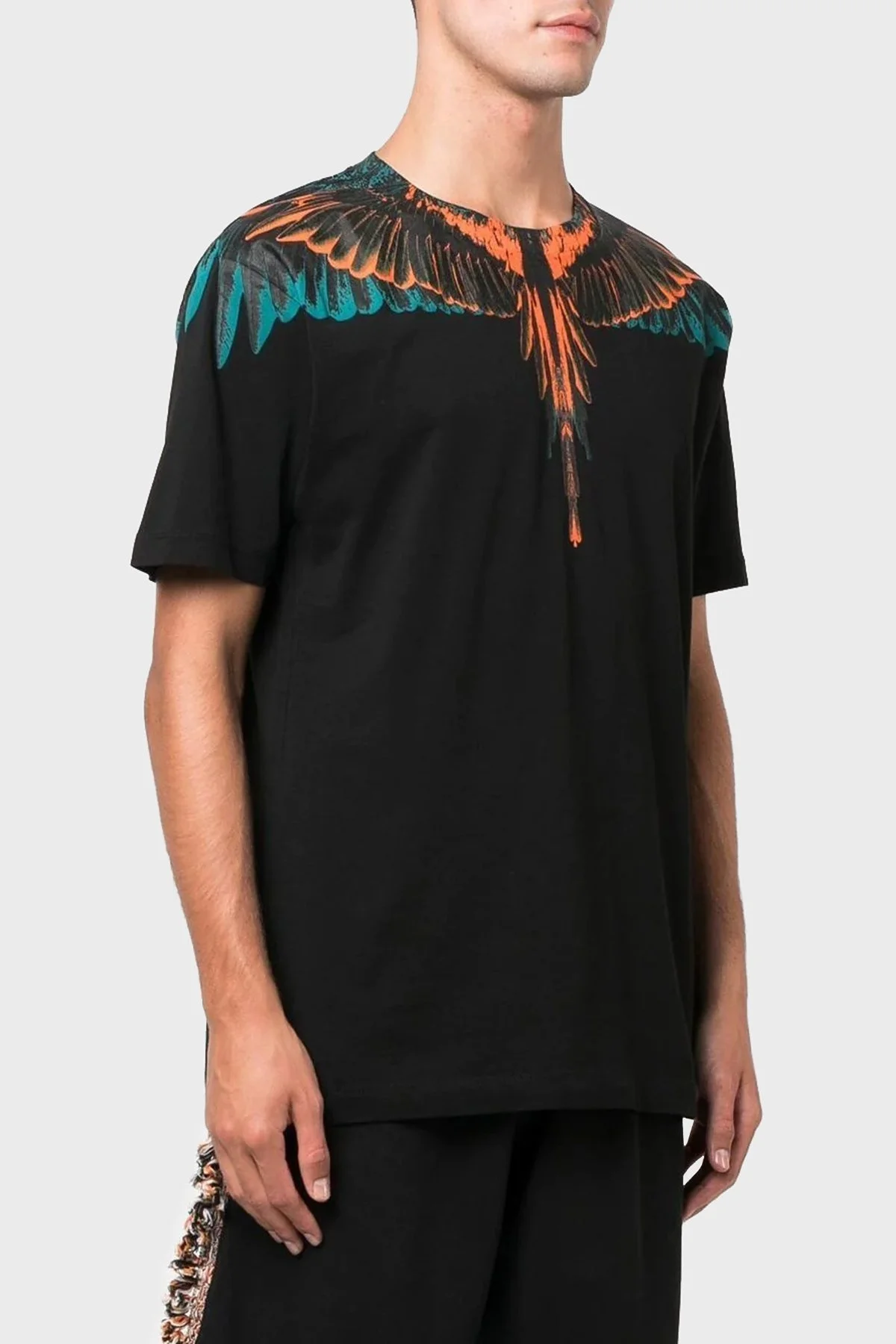 Marcelo Burlon Pamuklu Regular Fit Bisiklet Yaka Erkek T Shirt CMAA018F22JER0011020 SİYAH - 1