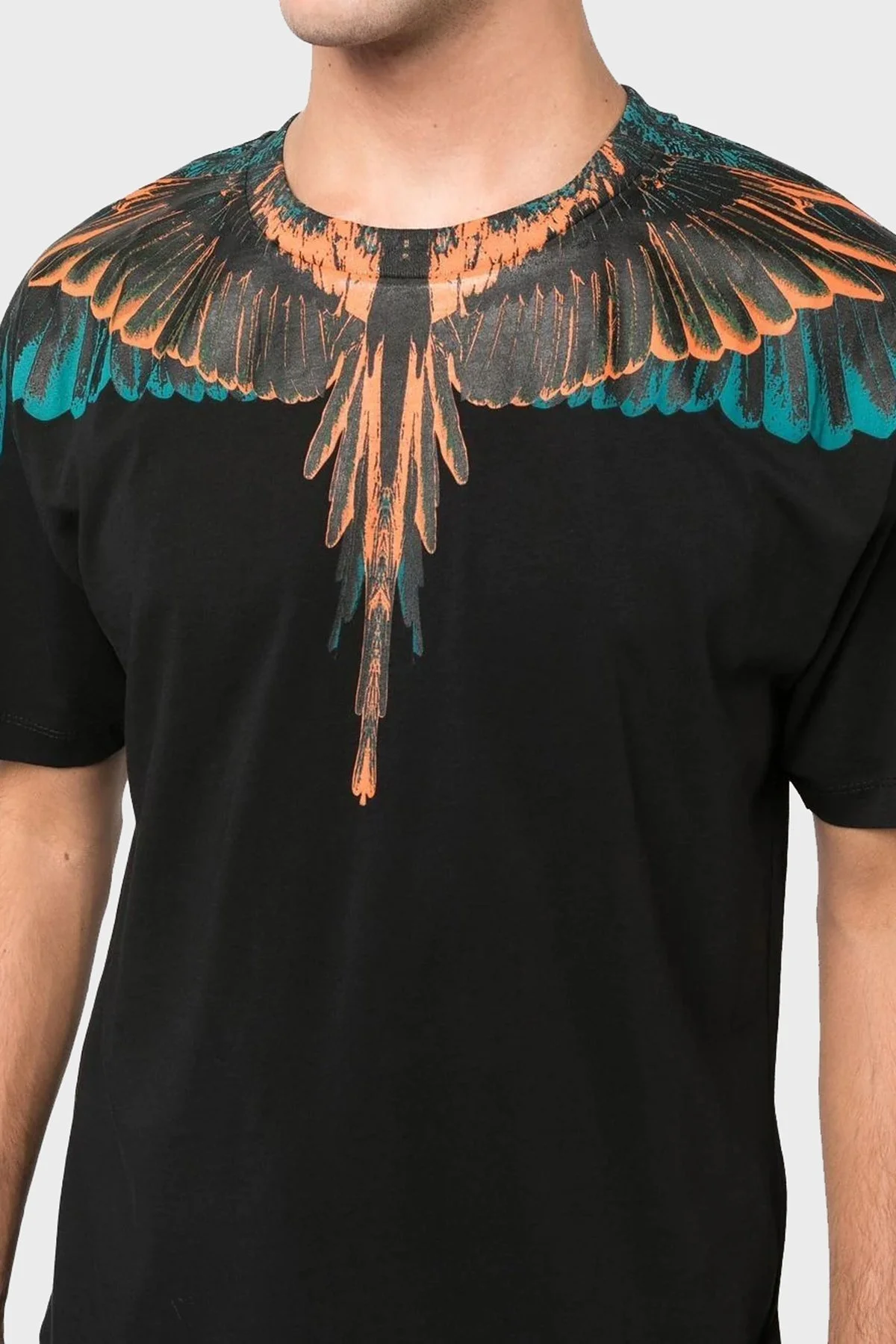 Marcelo Burlon Pamuklu Regular Fit Bisiklet Yaka Erkek T Shirt CMAA018F22JER0011020 SİYAH - 3