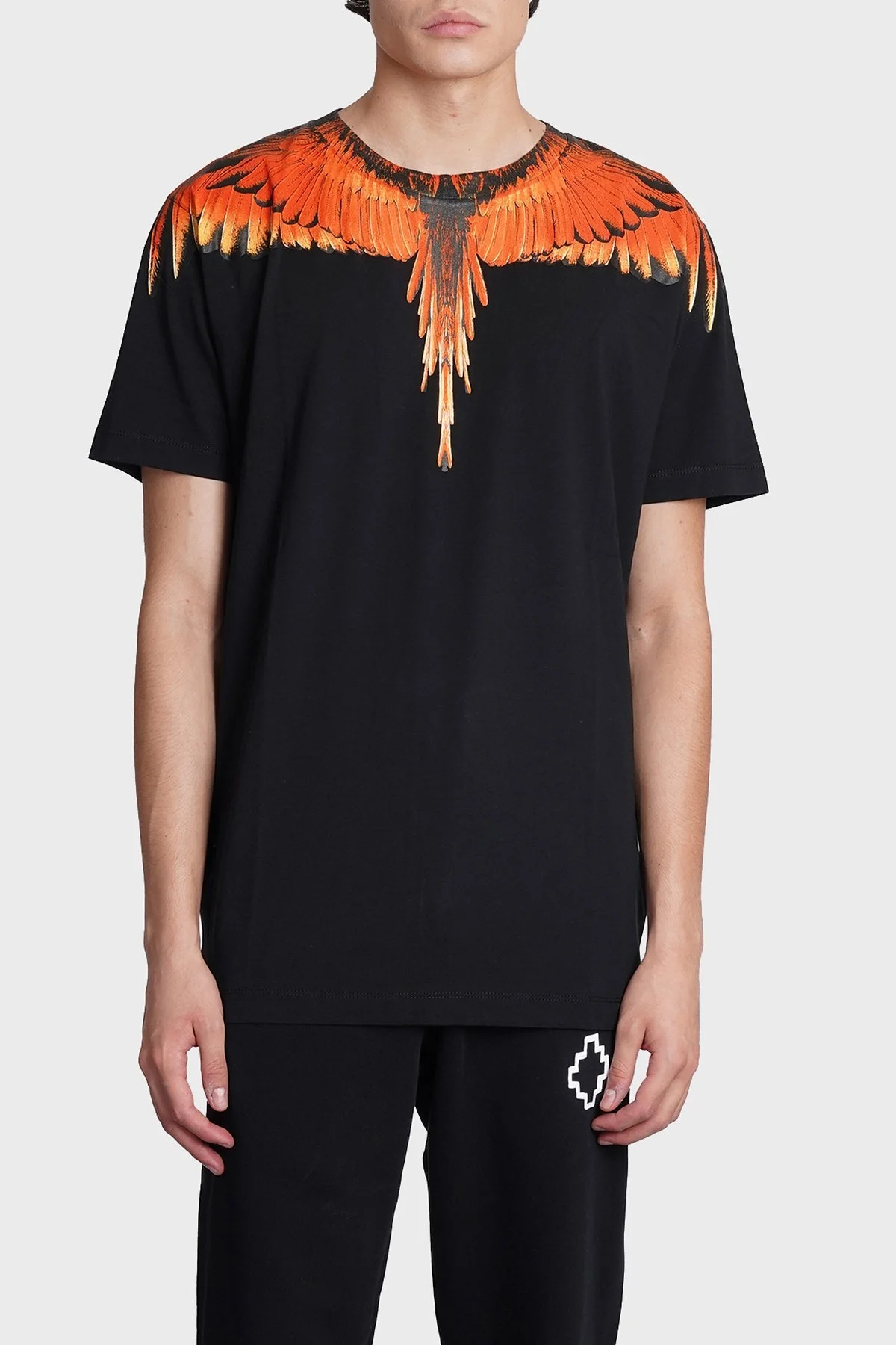 Marcelo Burlon Pamuklu Regular Fit Bisiklet Yaka Erkek T Shirt CMAA018F22JER0011026 SİYAH - 1