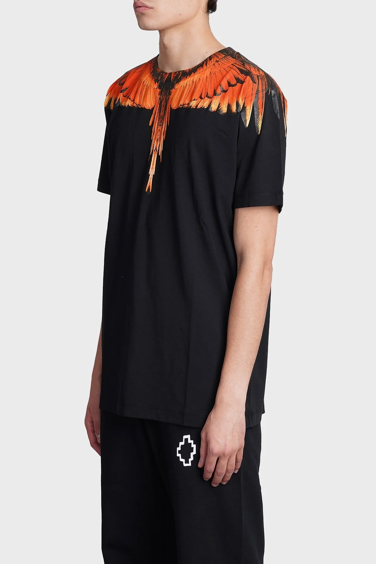 Marcelo Burlon Pamuklu Regular Fit Bisiklet Yaka Erkek T Shirt CMAA018F22JER0011026 SİYAH - 4