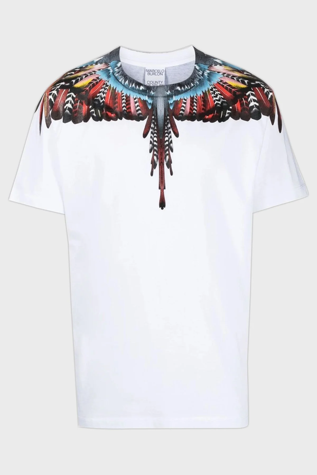 Marcelo Burlon Pamuklu Regular Fit Bisiklet Yaka Erkek T Shirt CMAA018S23JER0020125 BEYAZ - 5