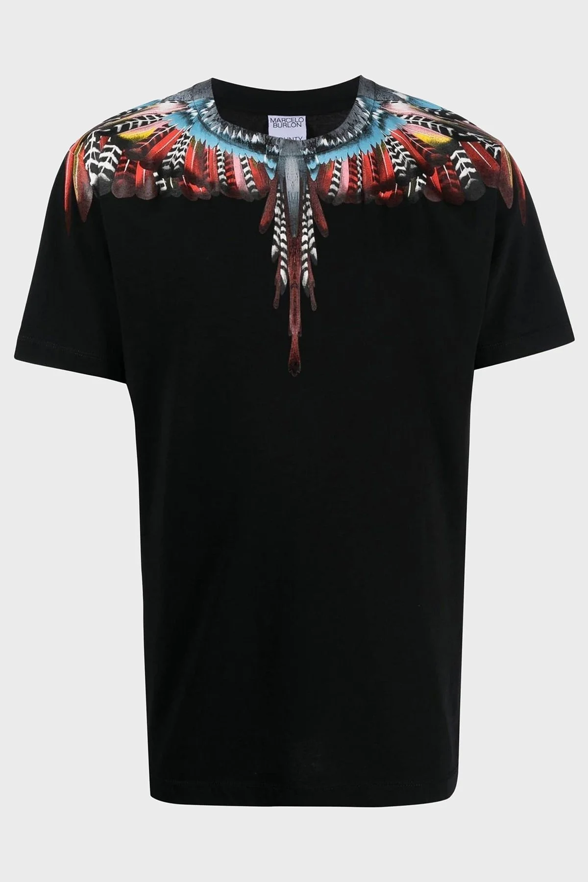 Marcelo Burlon Pamuklu Regular Fit Bisiklet Yaka Erkek T Shirt CMAA018S23JER0021025 SİYAH - 5